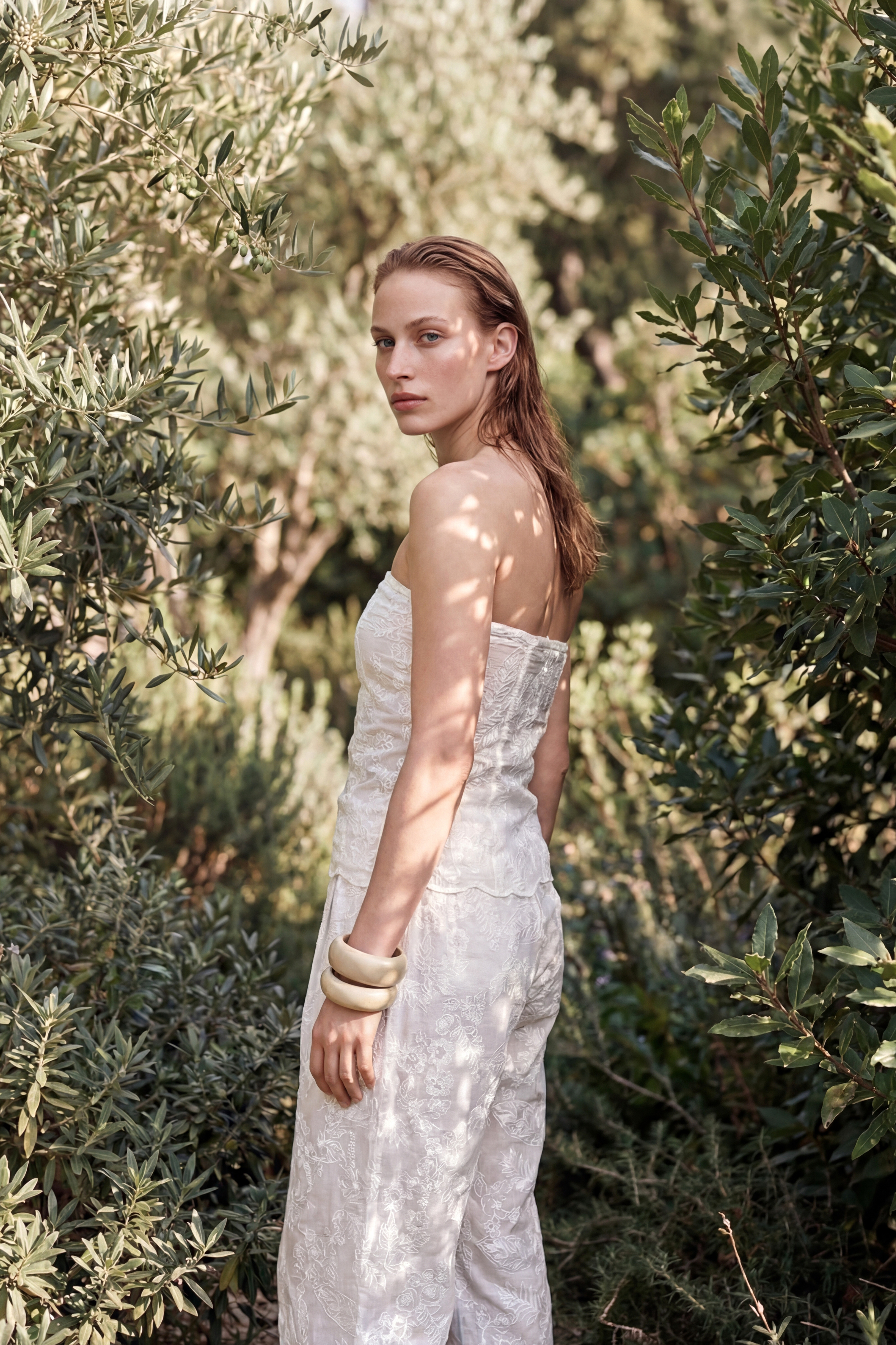 Embroidery Balloon Pants White