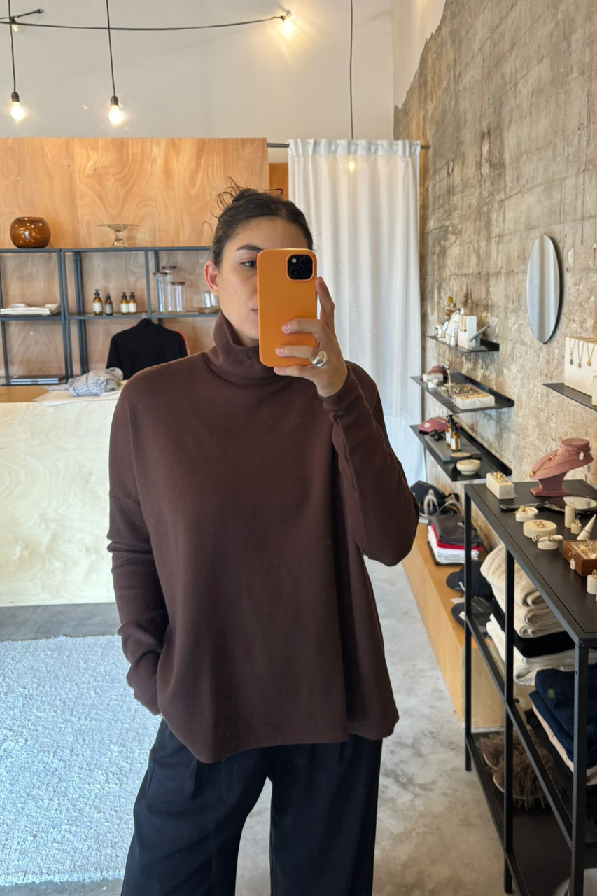 Cozy turtleneck top coffee