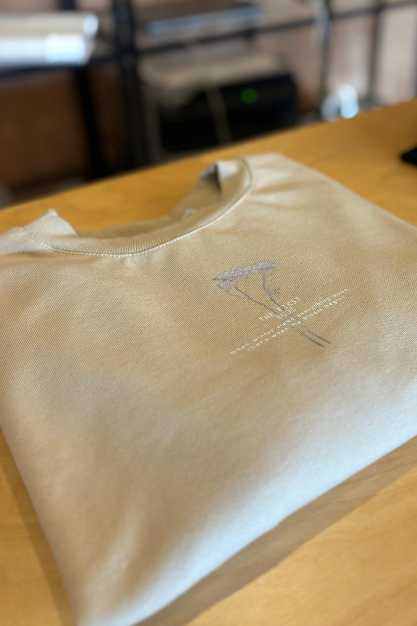 Printed sweatshirt beige