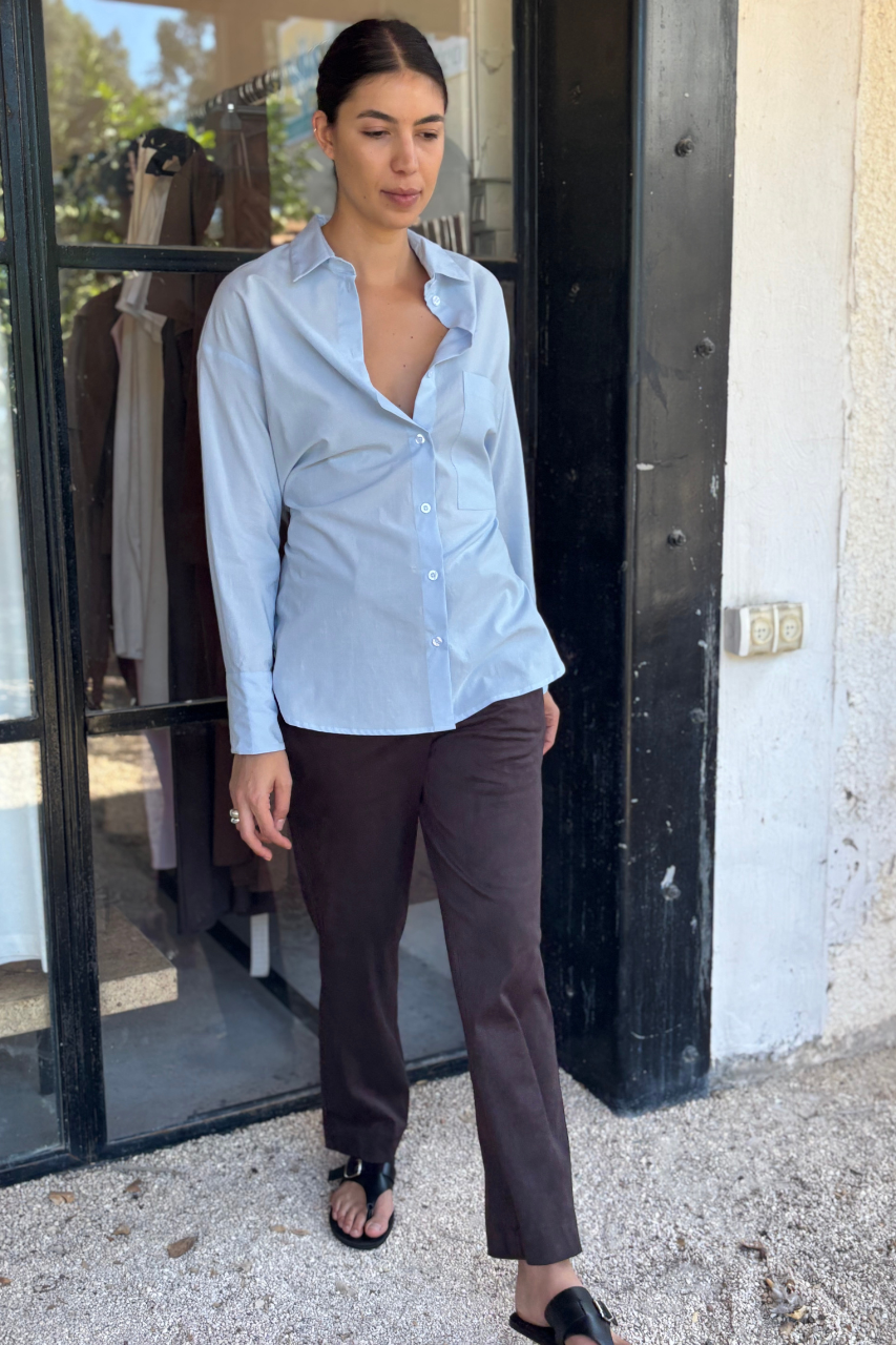 Suede pants chocolate