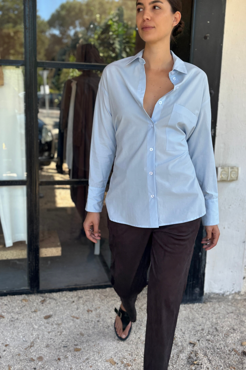 Moon tying top light blue