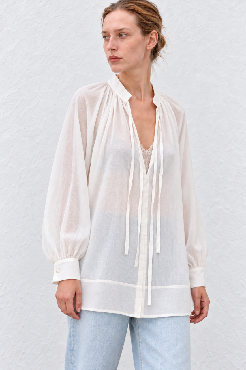 Boho top white