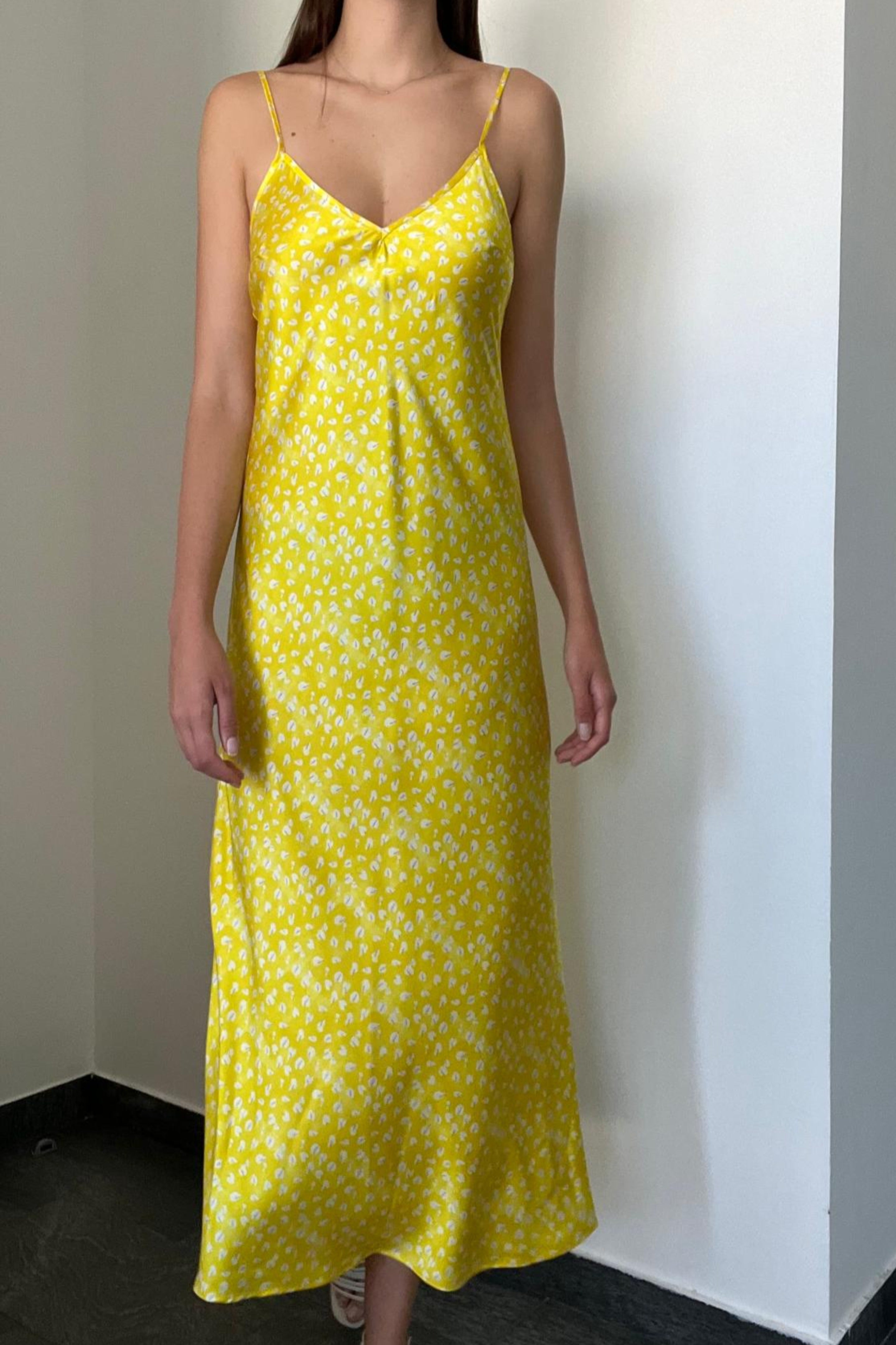 July dress printed Yellow