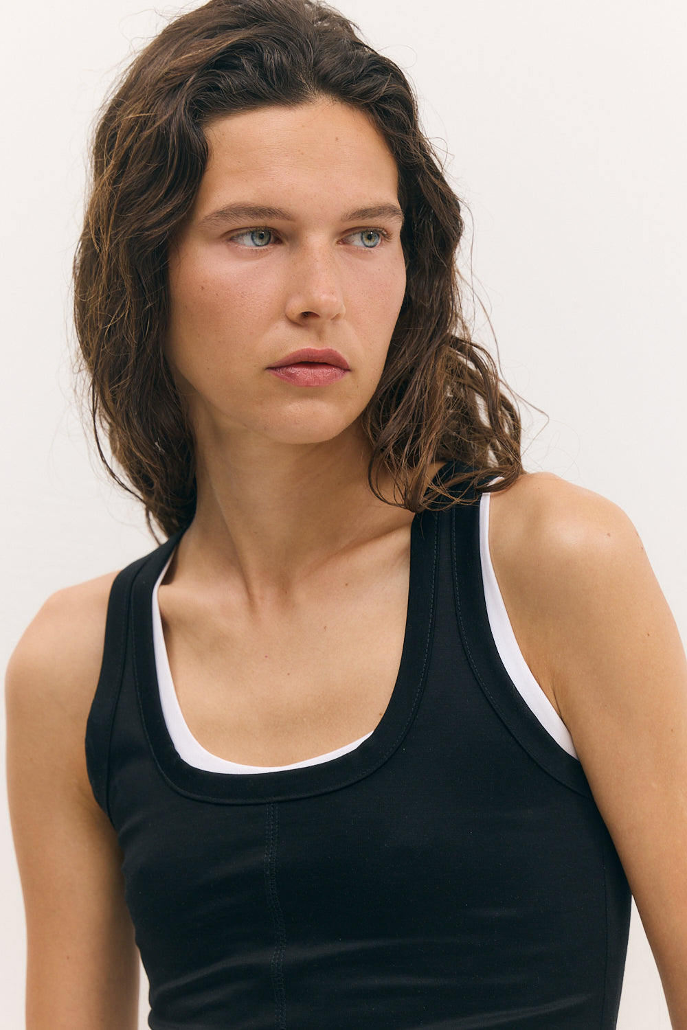 Flatlock tank top black
