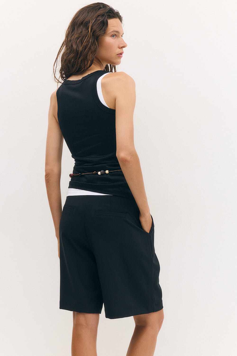 Flatlock tank top black