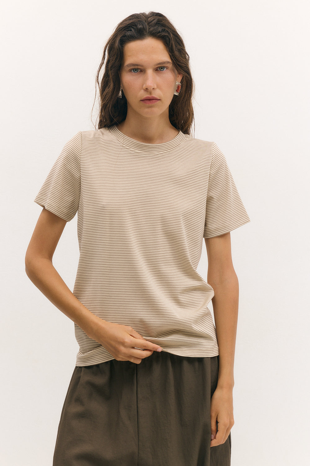 Sunny stripes top chocolate