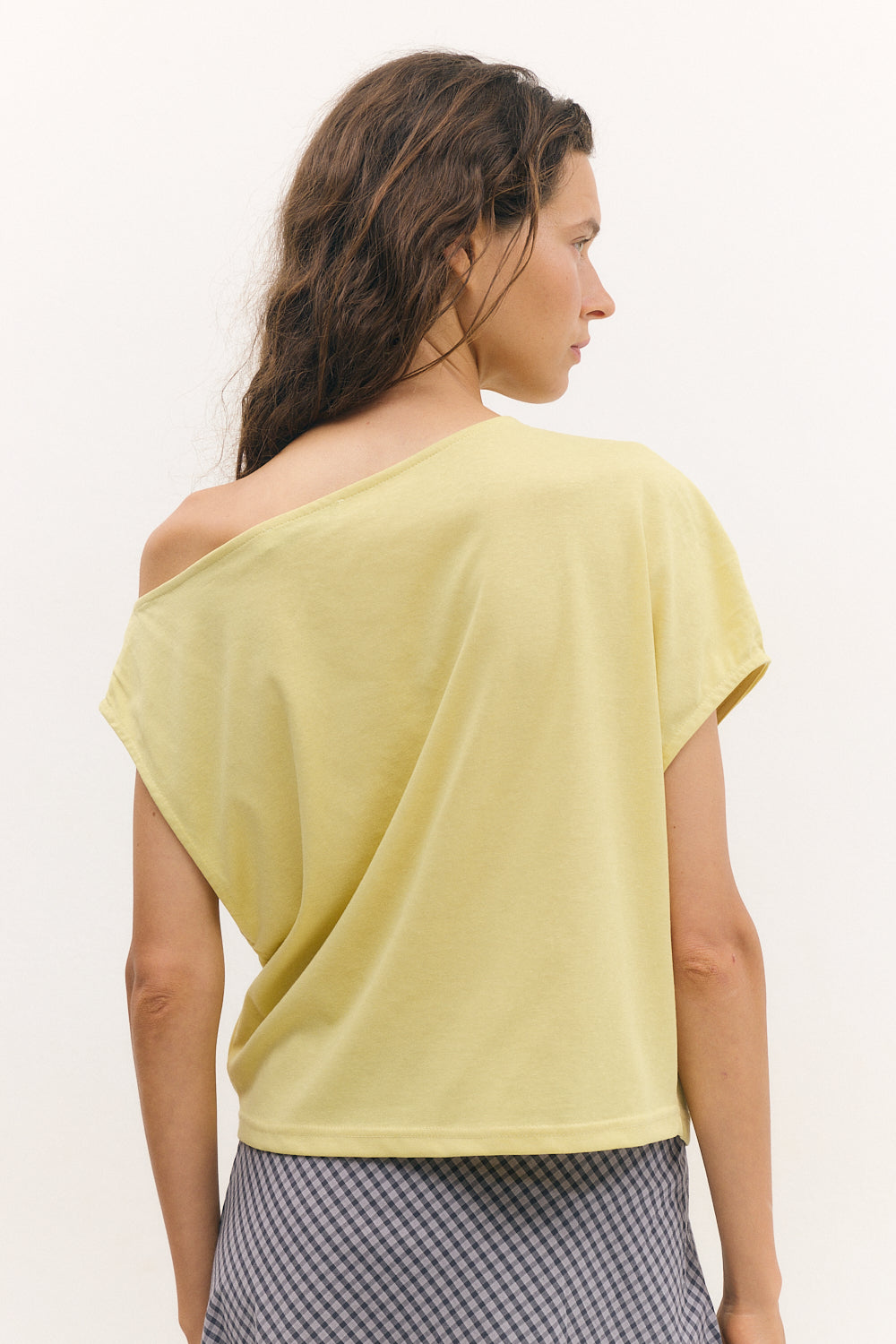 off shoulder top yellow