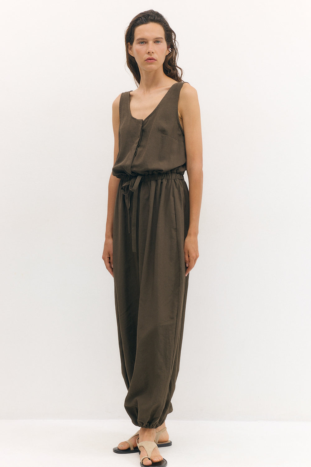 Balloon jumpsuit chocolate