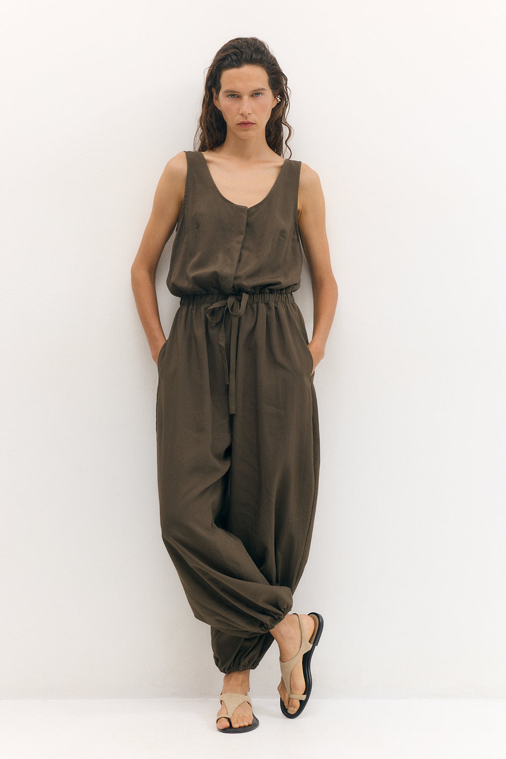 Balloon jumpsuit chocolate