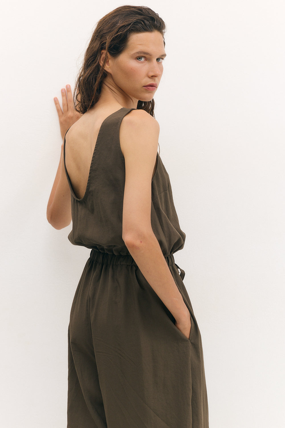 Balloon jumpsuit chocolate