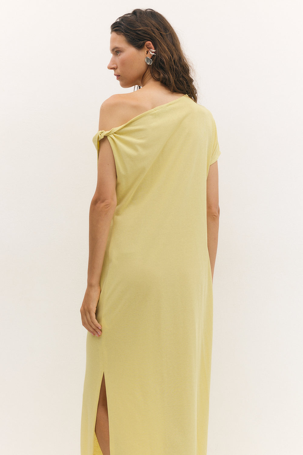 off shoulder dress yellow