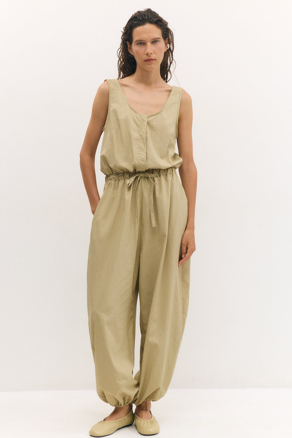 Balloon jumpsuit Camel