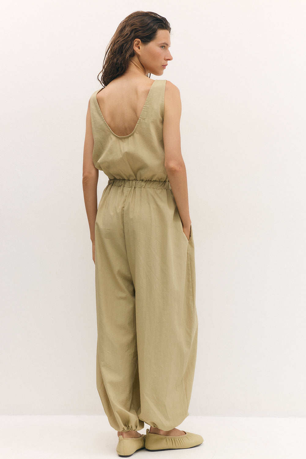 Balloon jumpsuit Camel