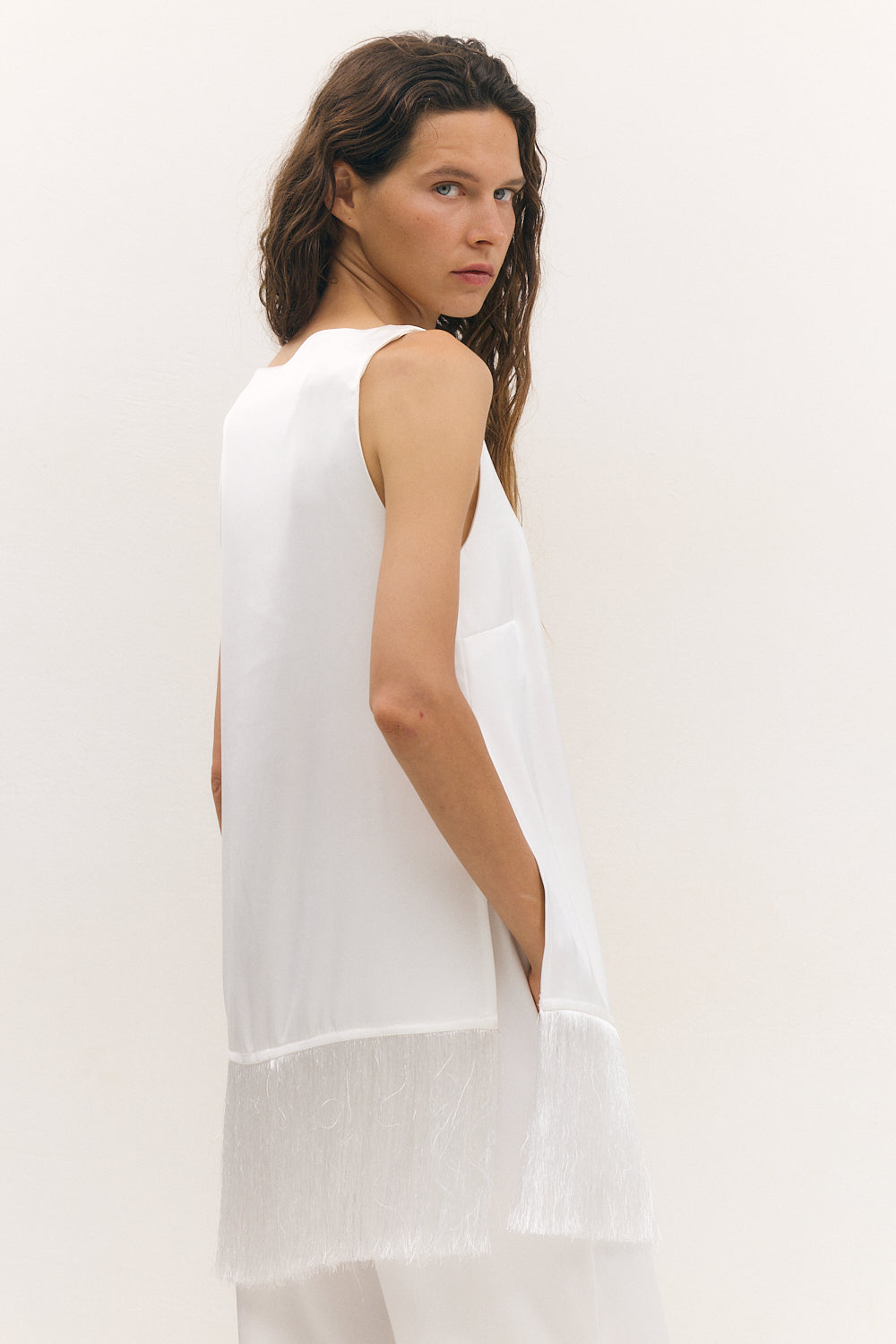 fringe it top white