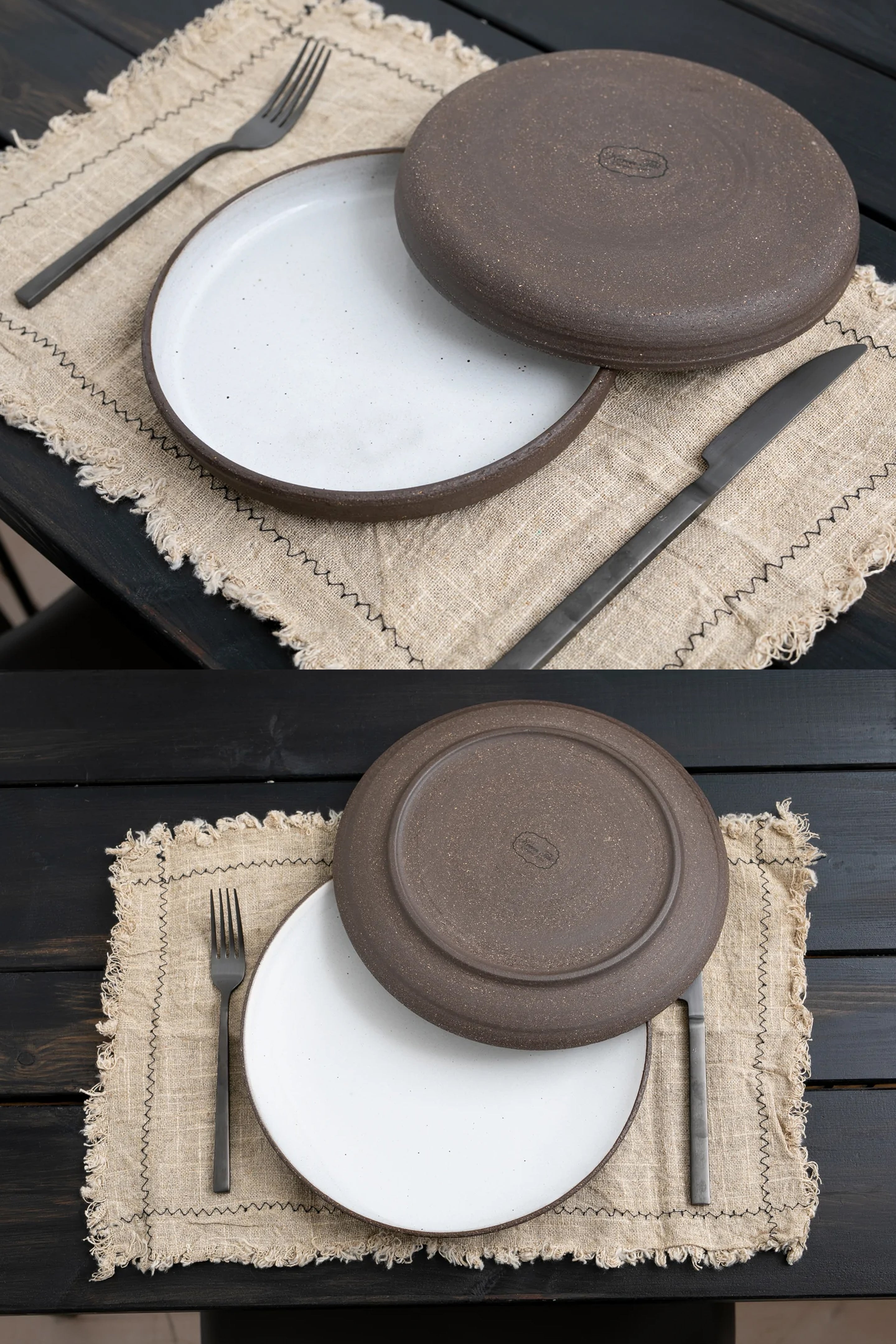 White matte Plate set - 18 pieces