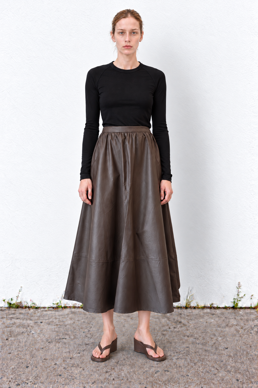 W Wide skirt Brown