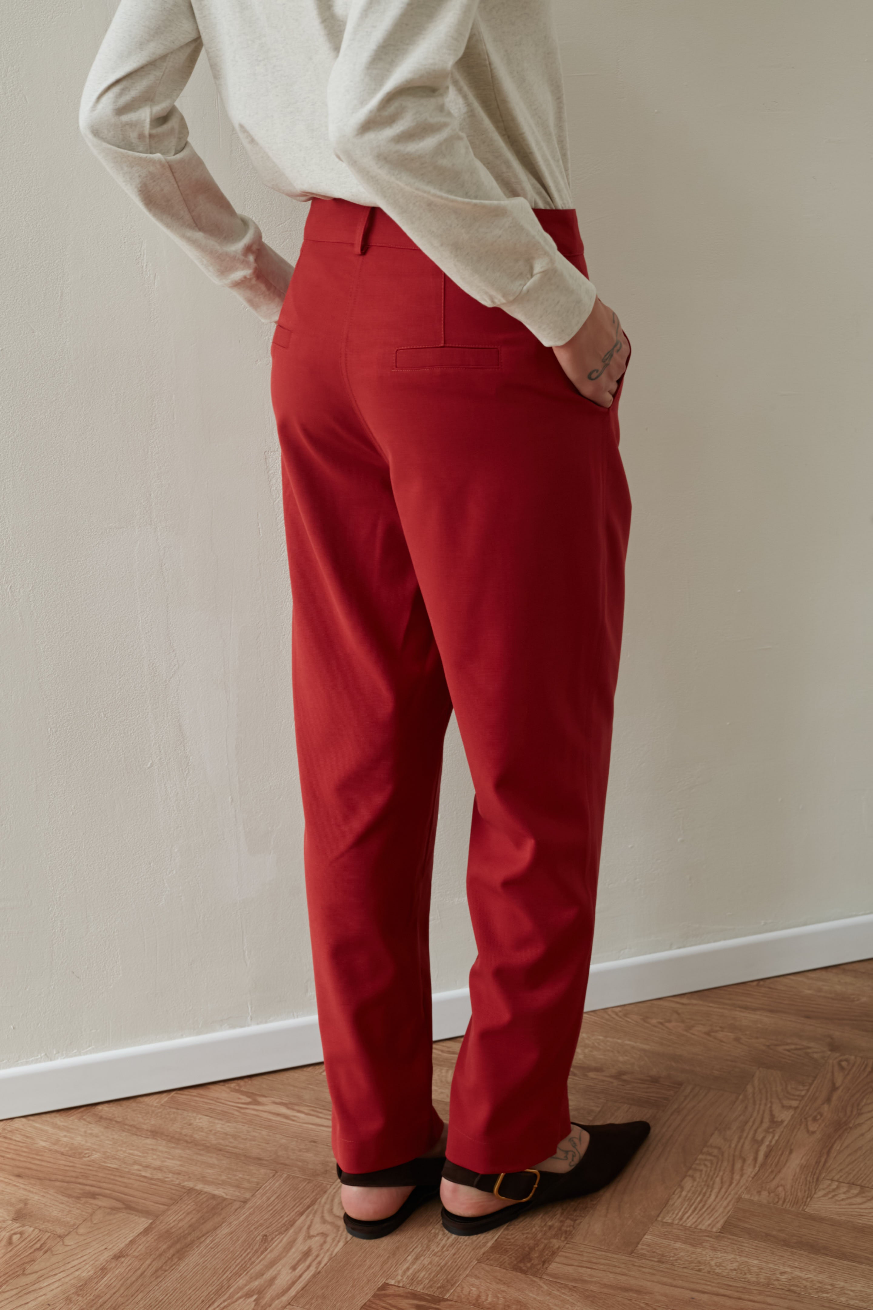 mid rise bruno pants cherry