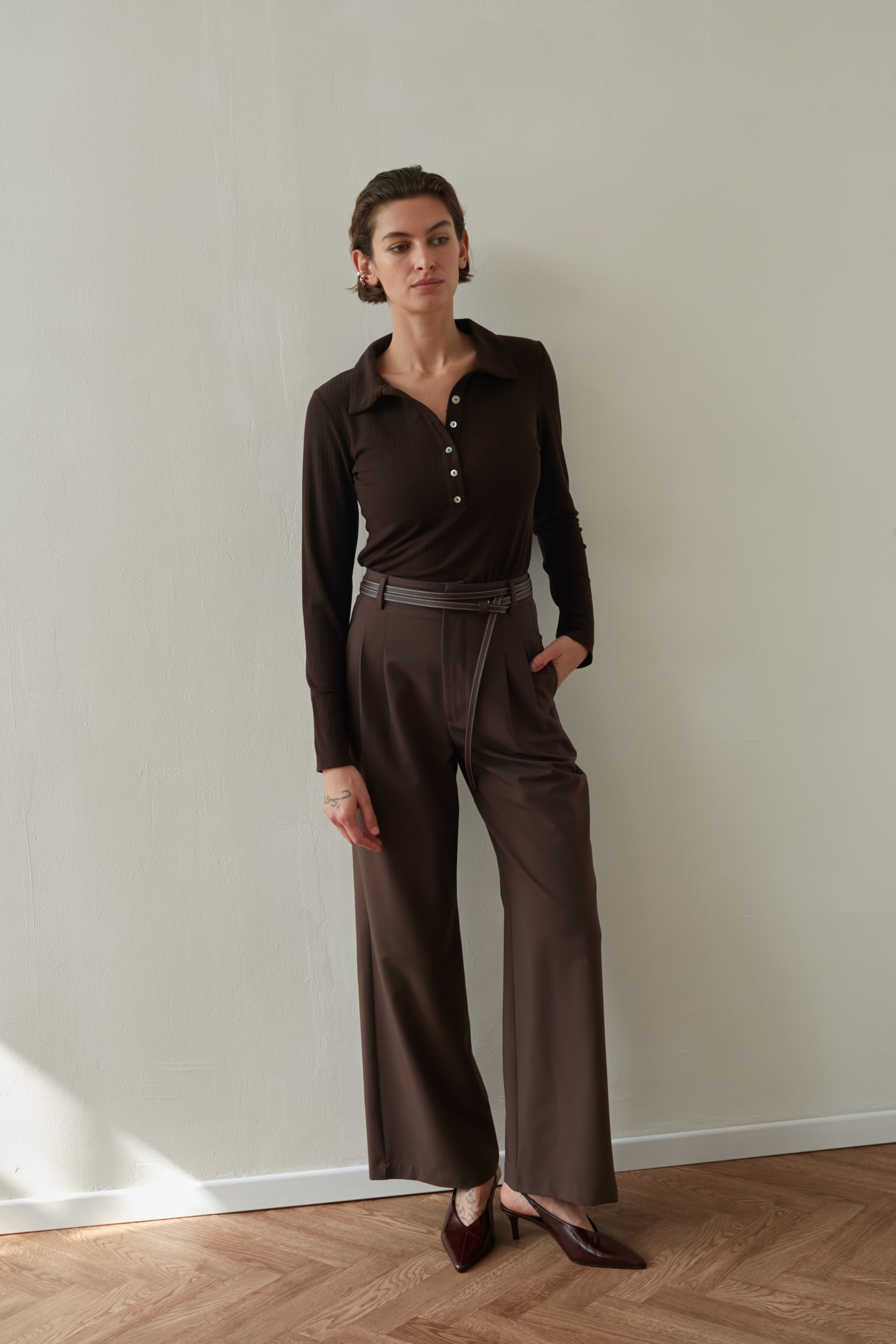 Wide bruno pants chocolate