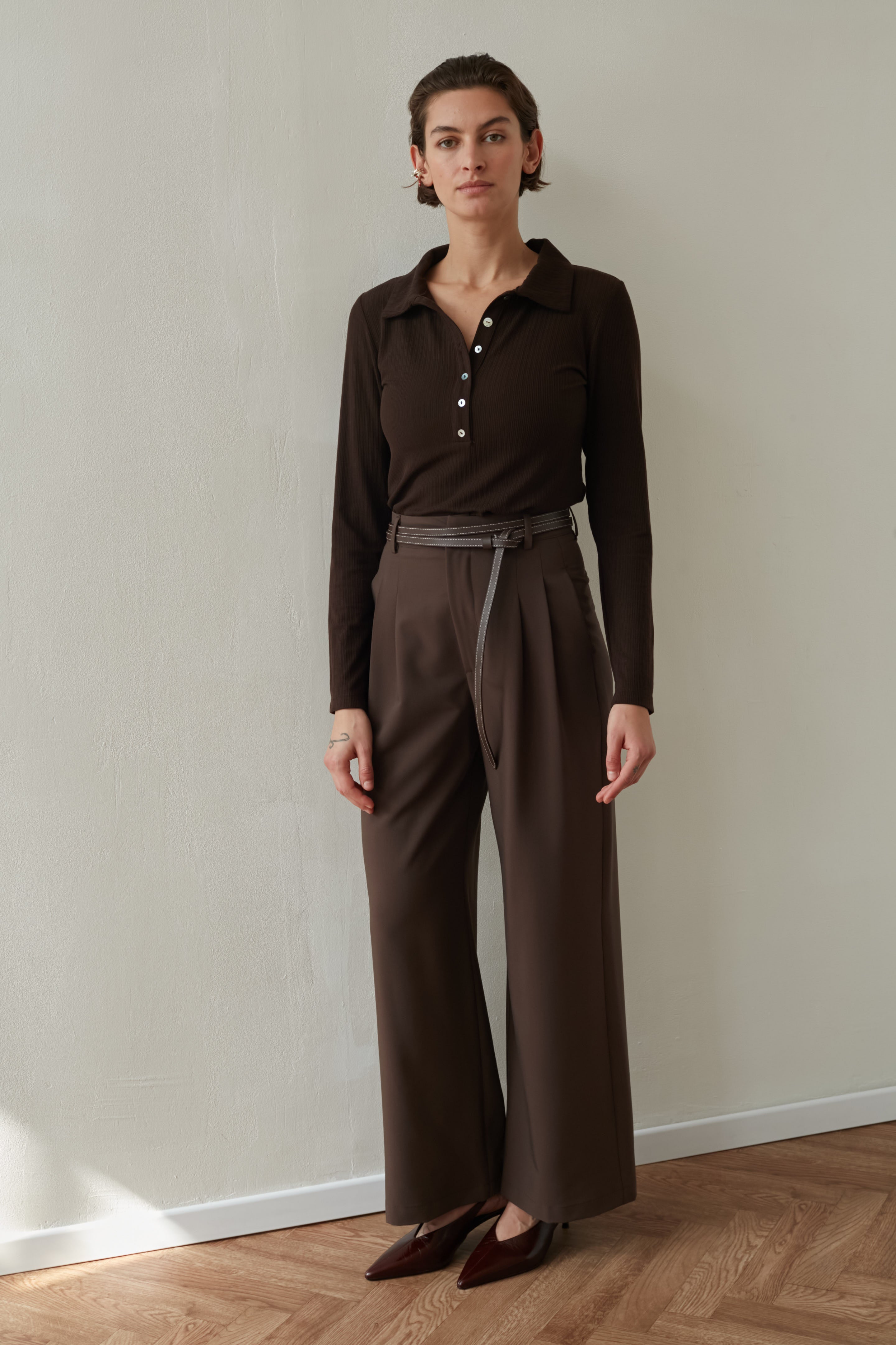 Wide bruno pants chocolate