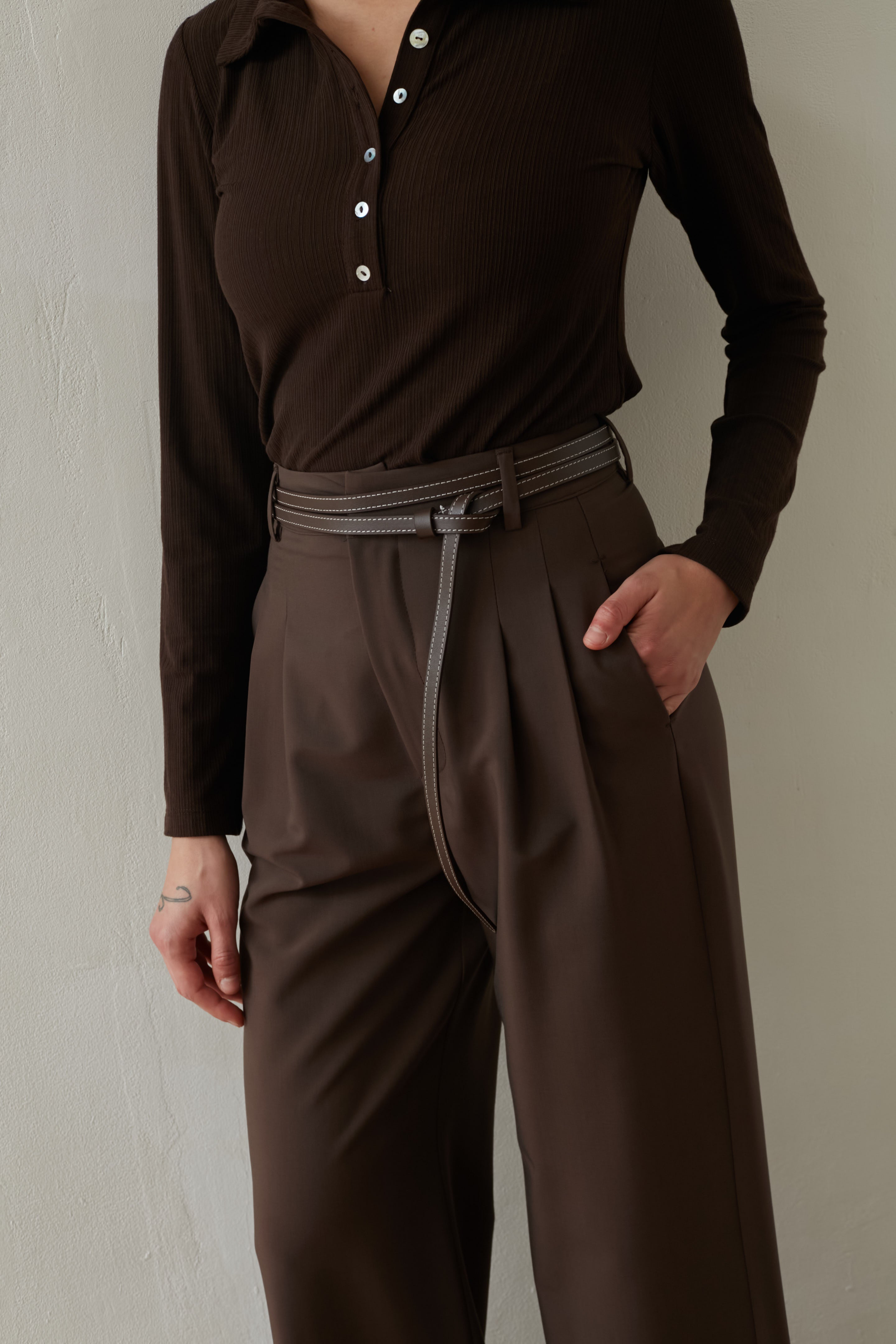 Wide bruno pants chocolate