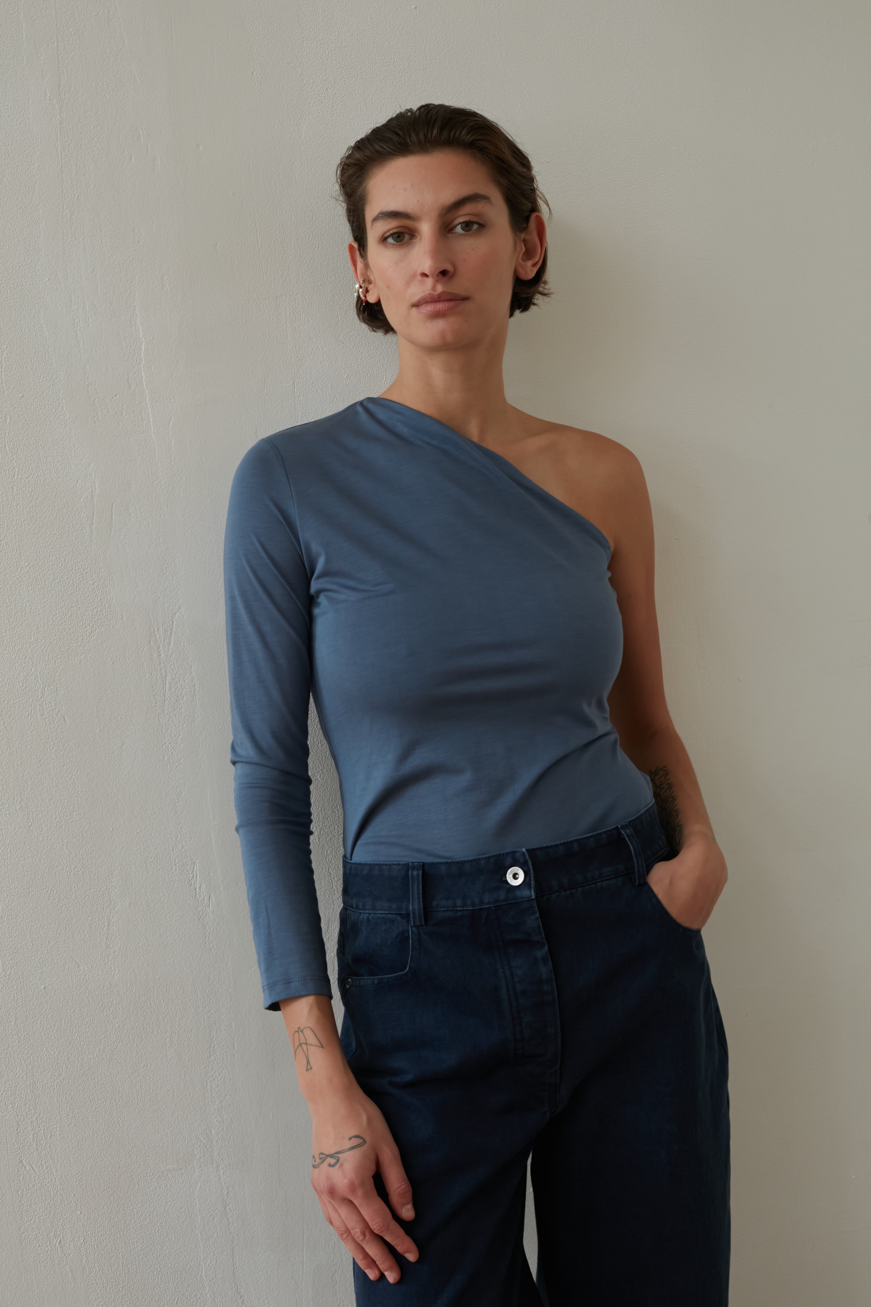 long one sleeve top Space blue