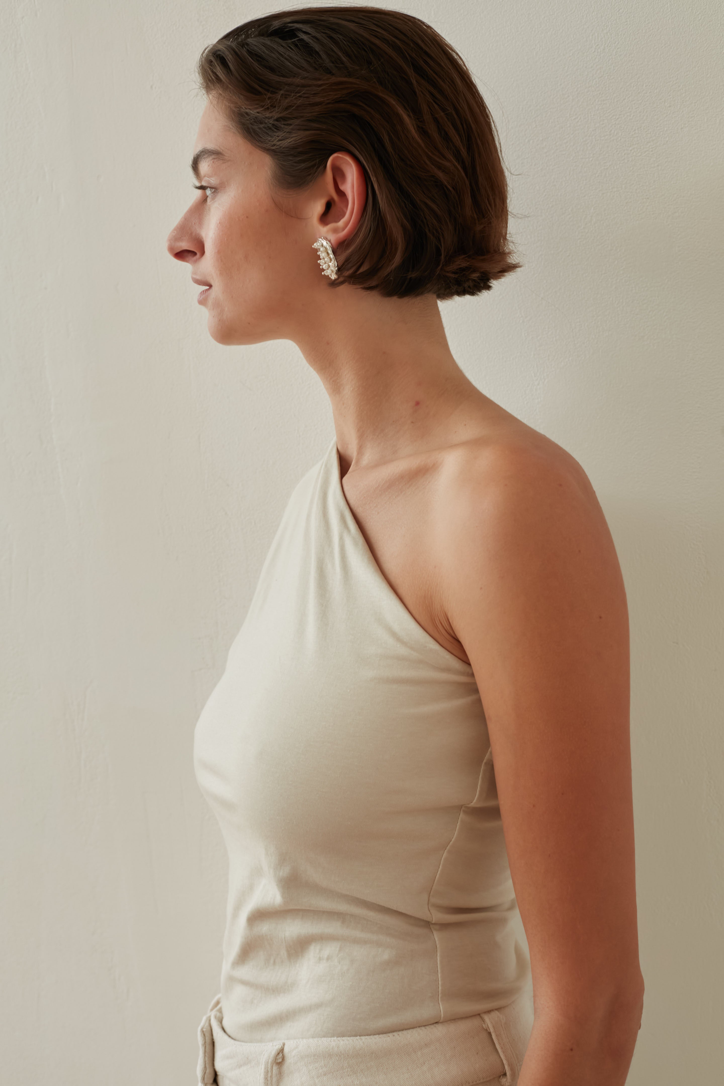 long one sleeve top cream