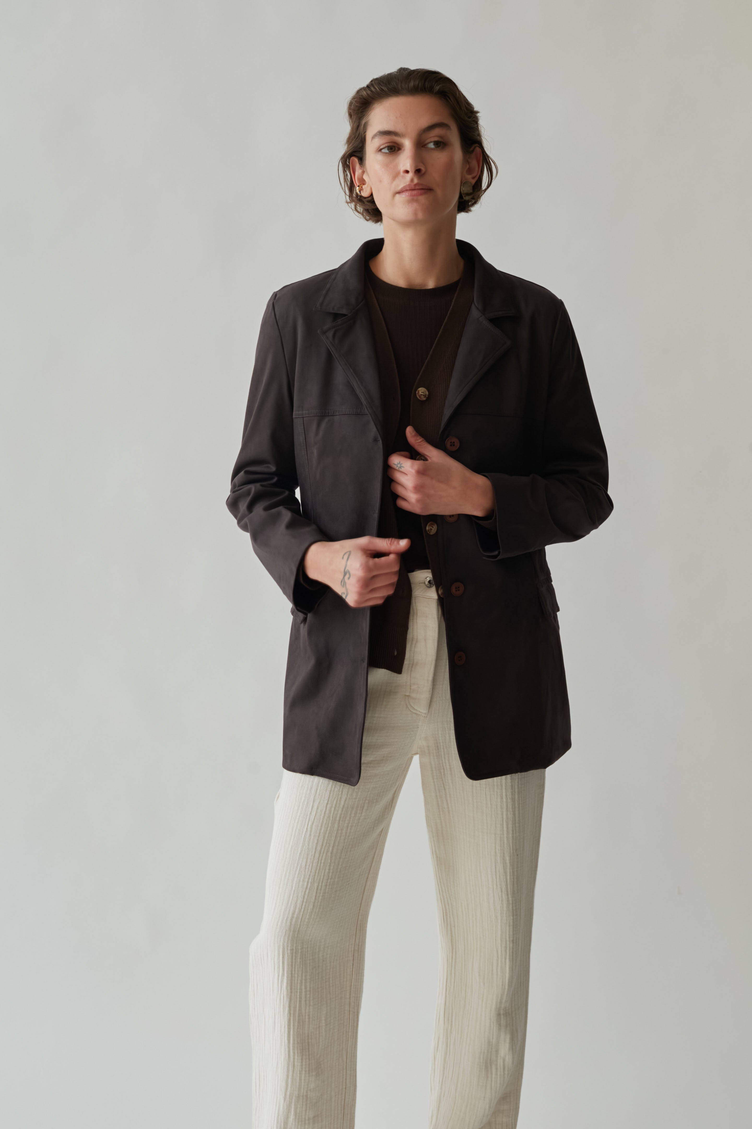 Suede jacket chocolate