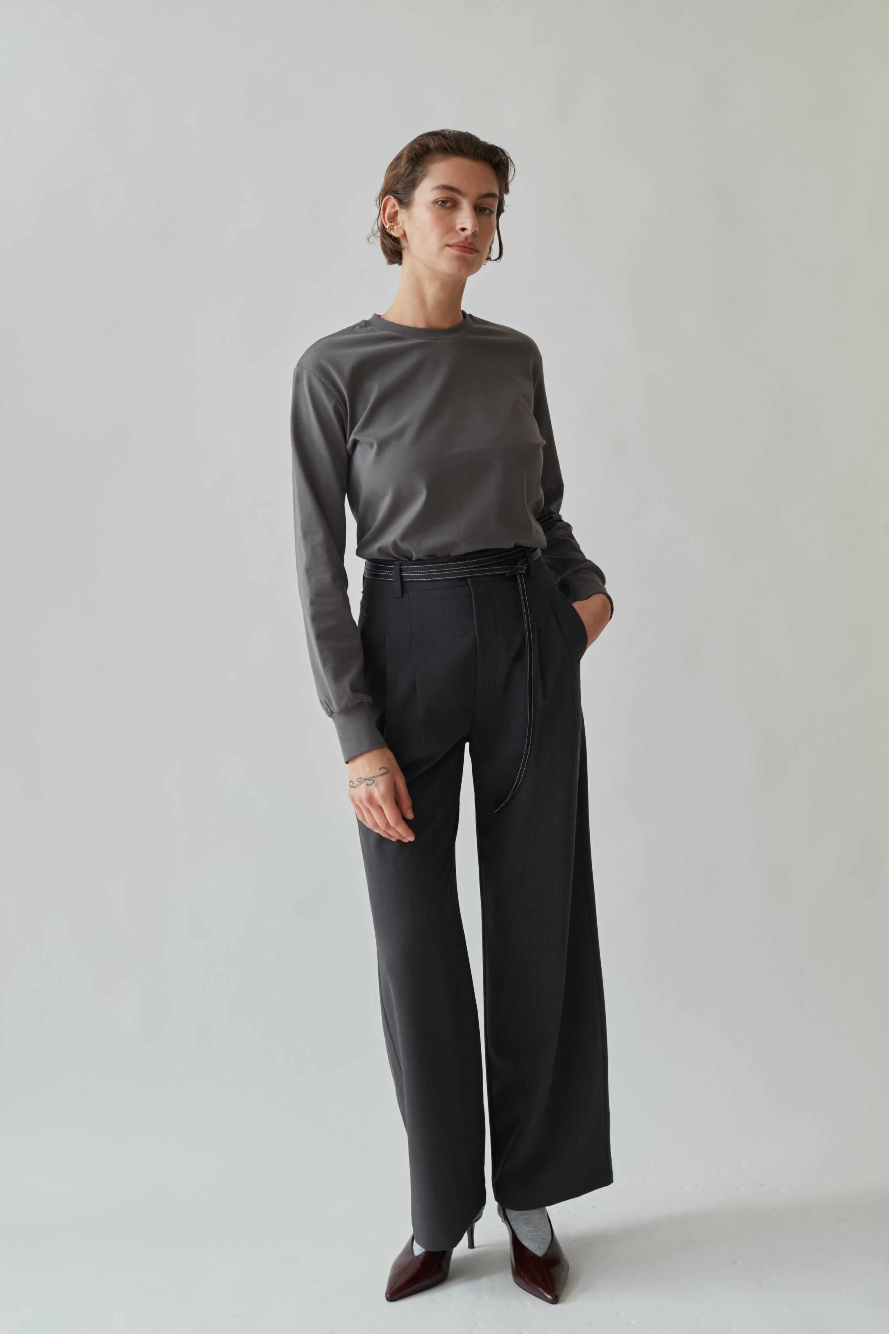 Wide bruno pants gray