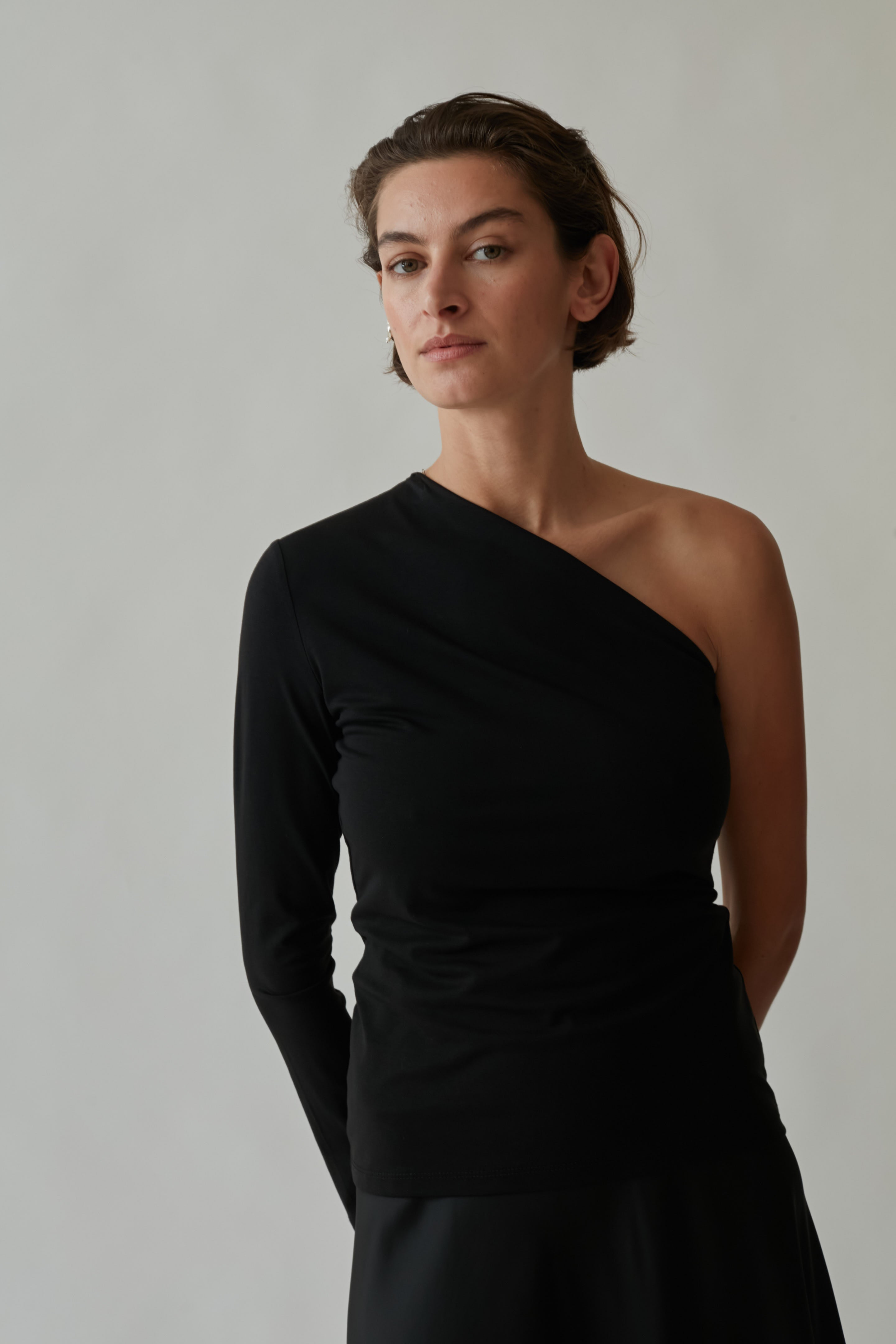 long one sleeve top black