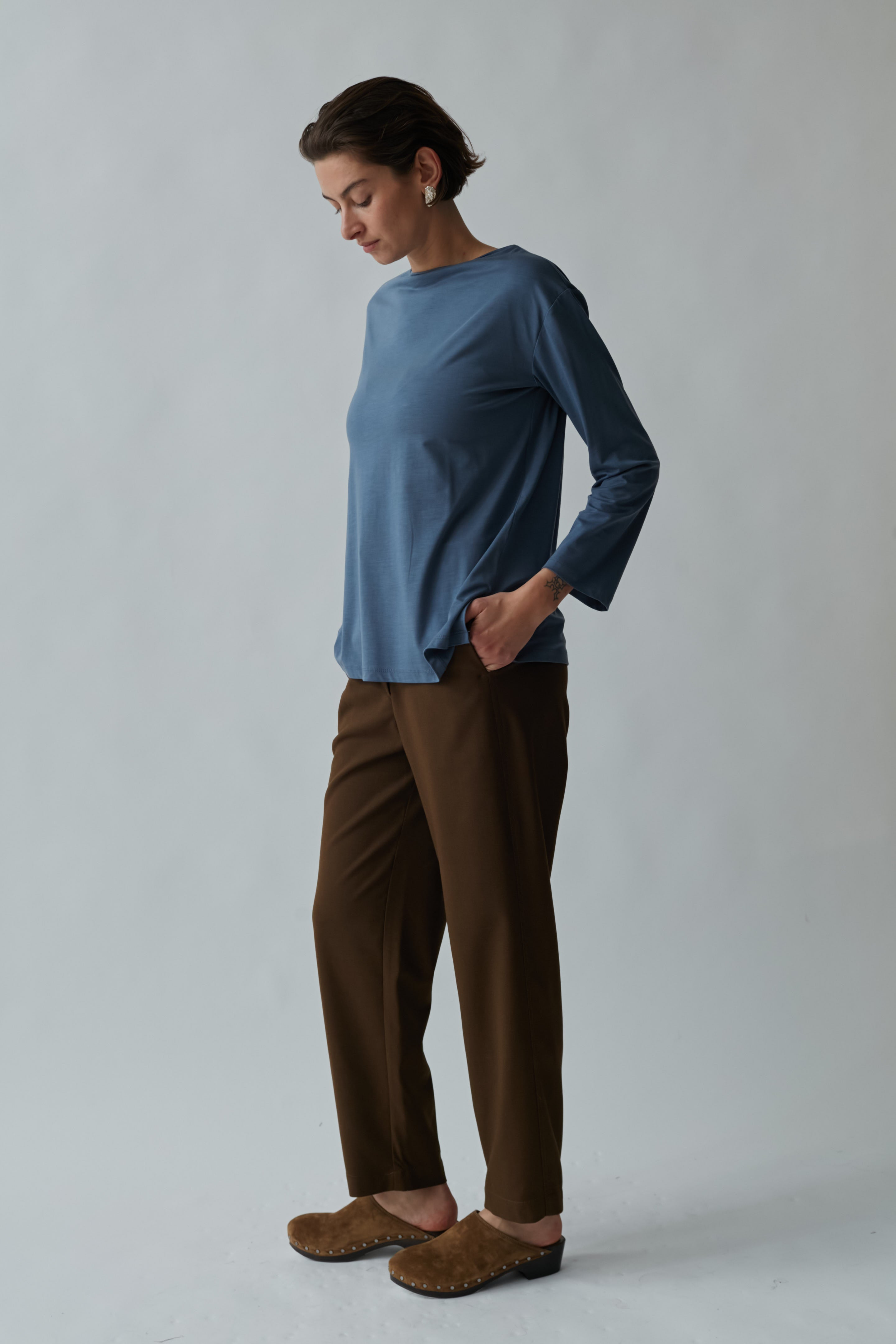 Suede pants chocolate