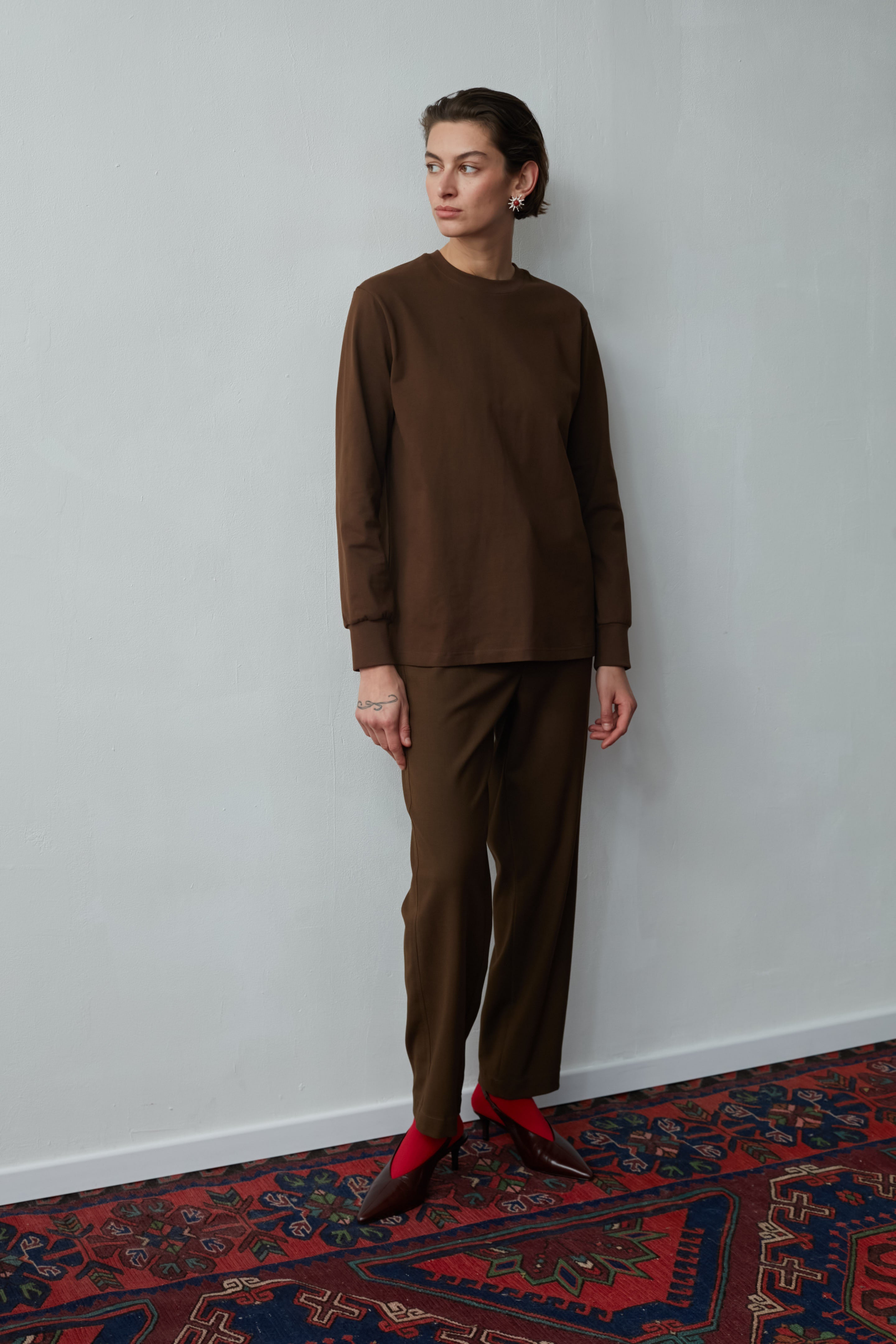 mid rise bruno pants coffee