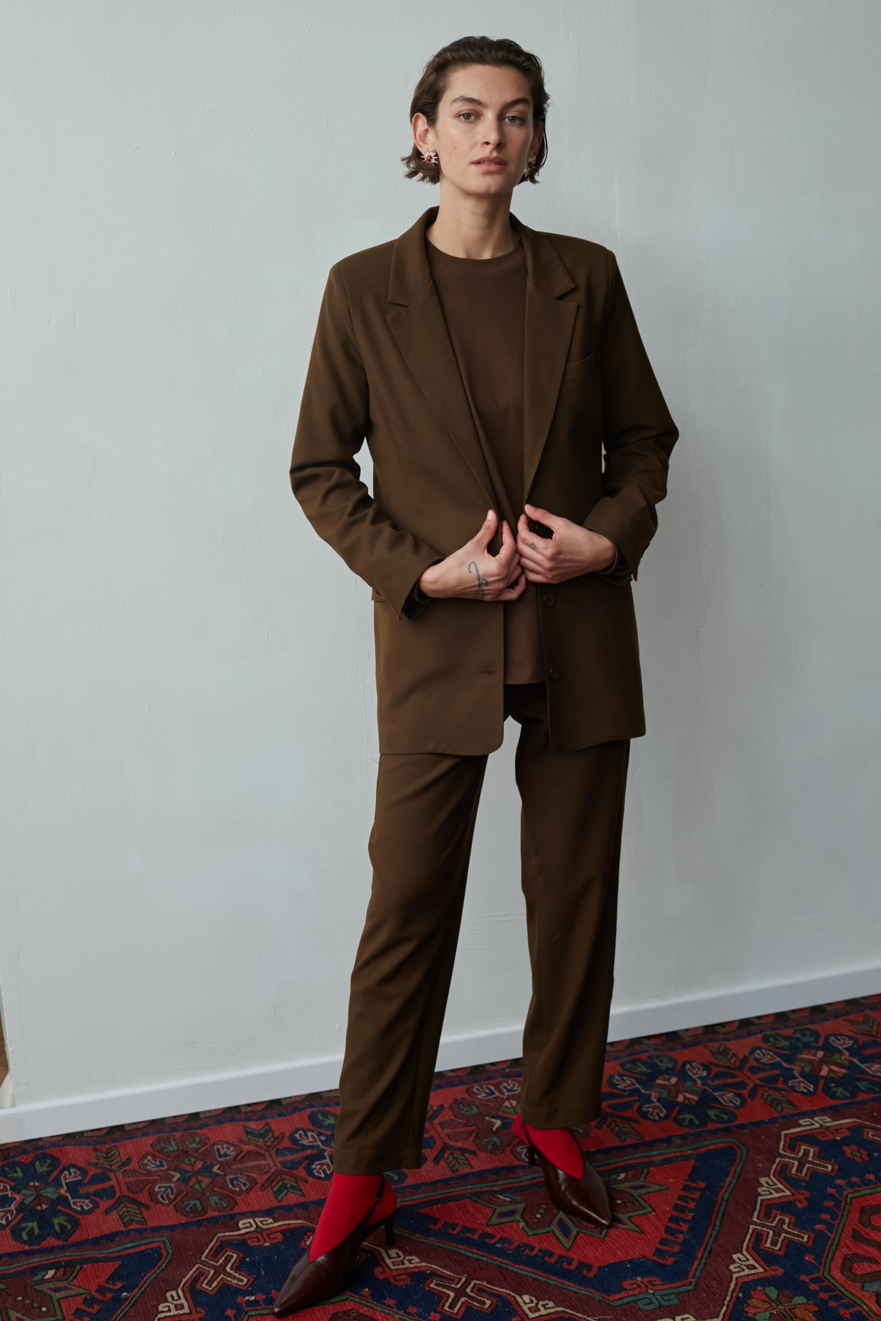 Bruno Fitted jacket coffee