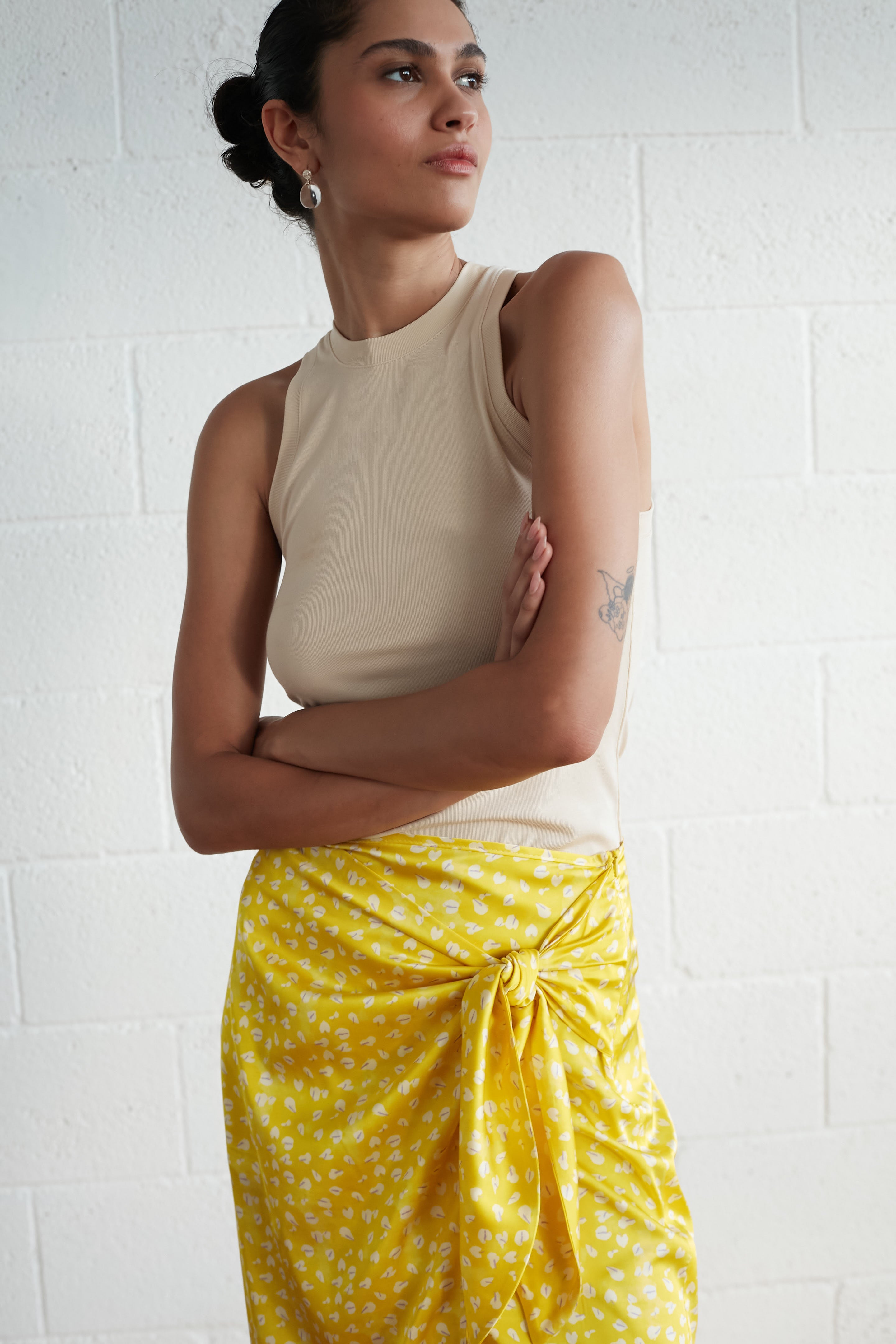 Moonlight skirt printed Yellow