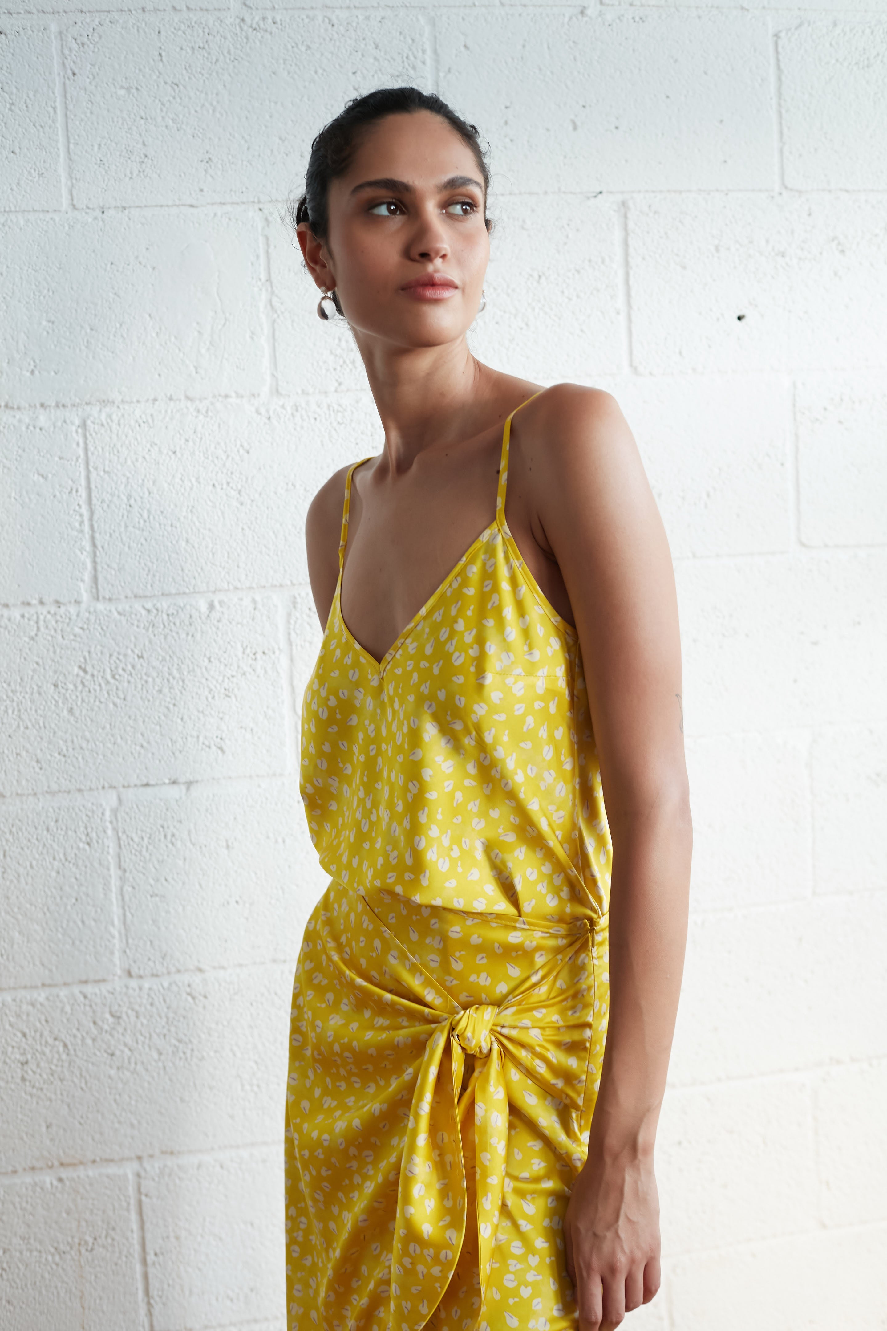 July slip top printed Yellow
