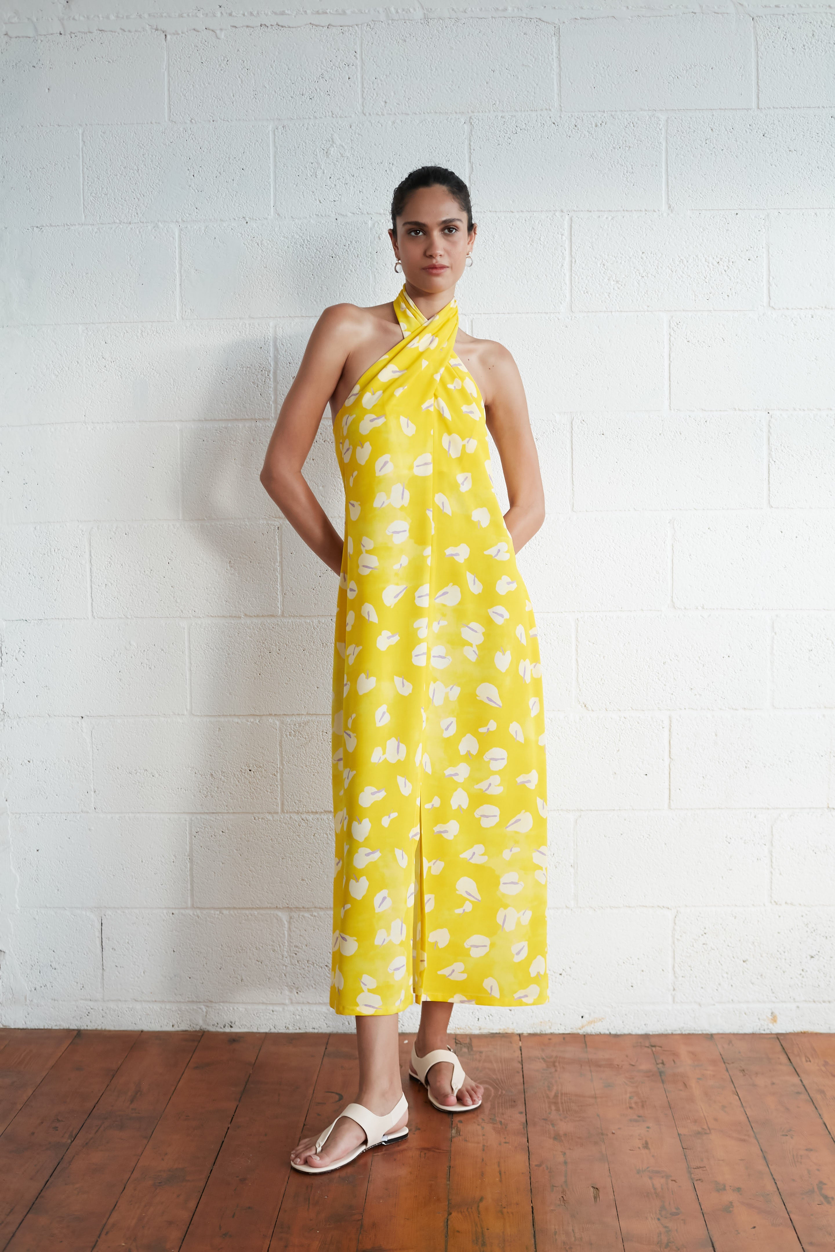 Lyra x dress printed Yellow