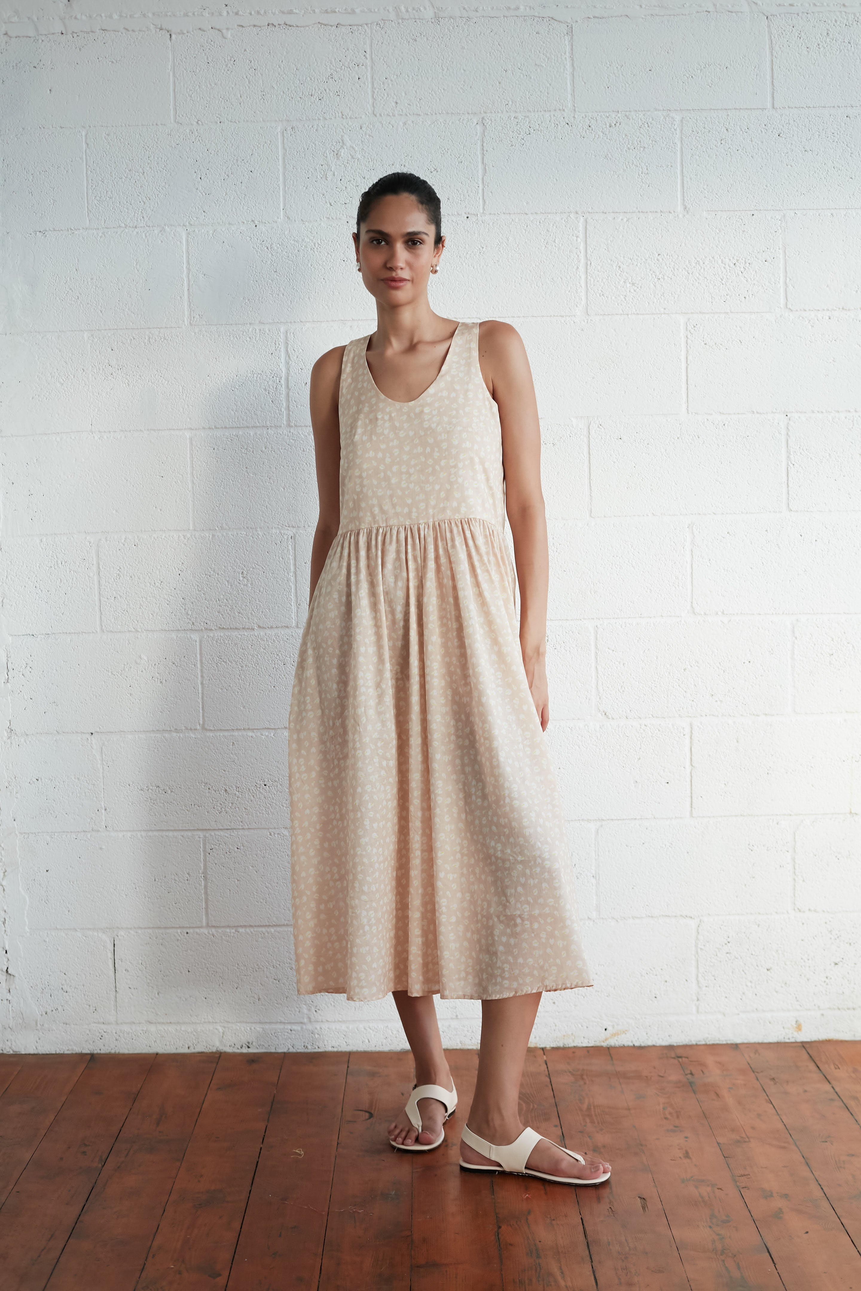 Sunshine dress printed Beige
