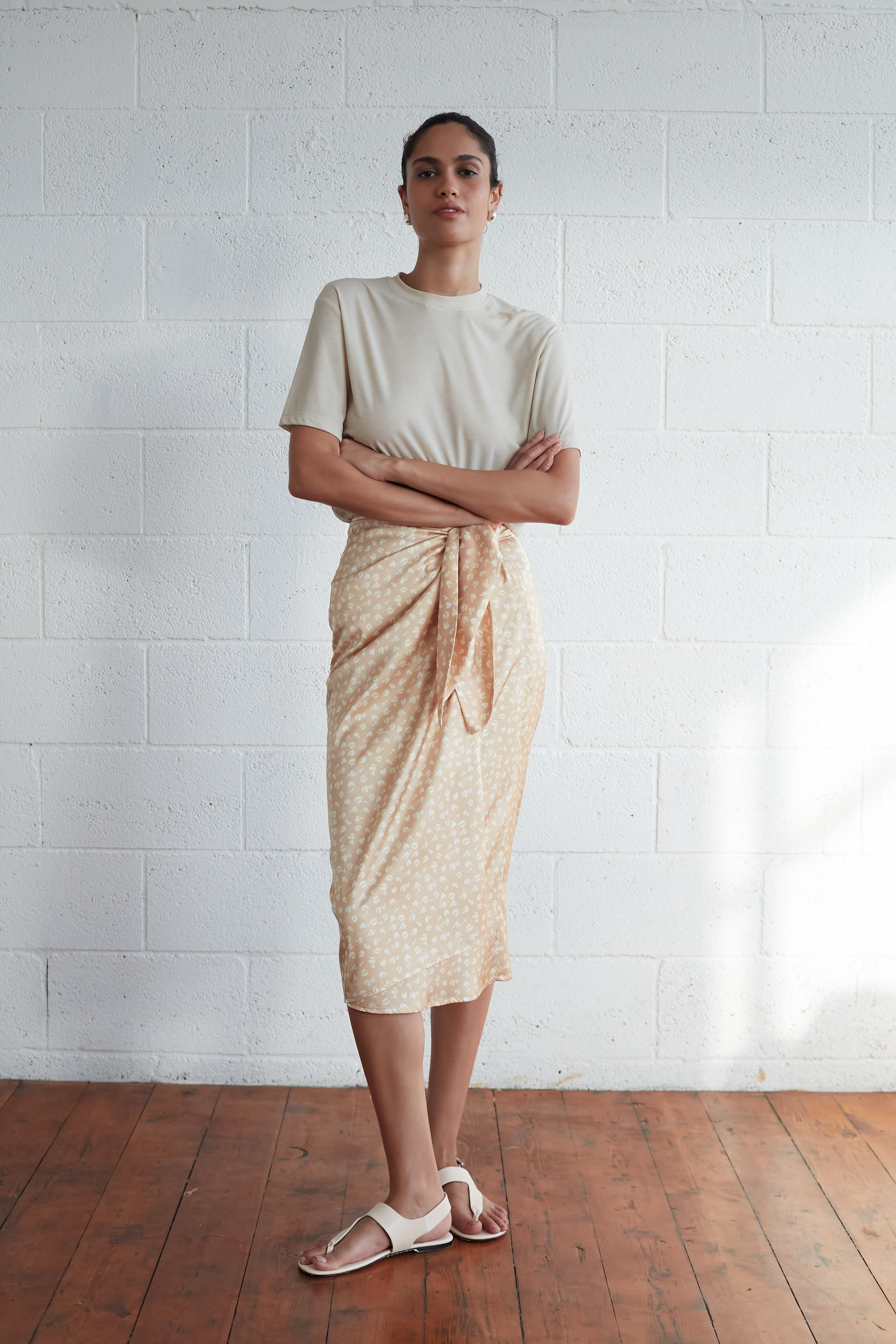 Moonlight skirt printed Beige
