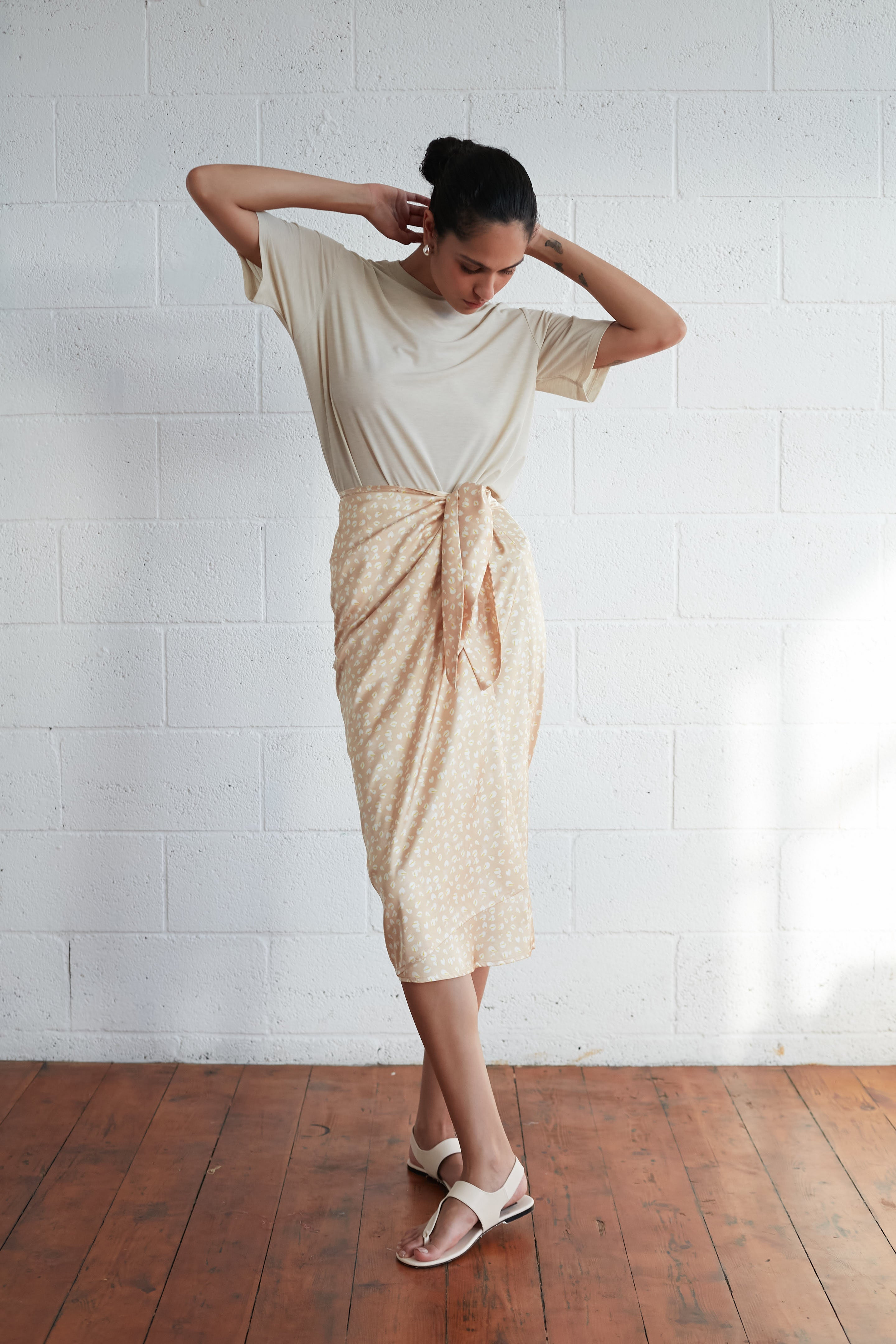 Moonlight skirt printed Beige