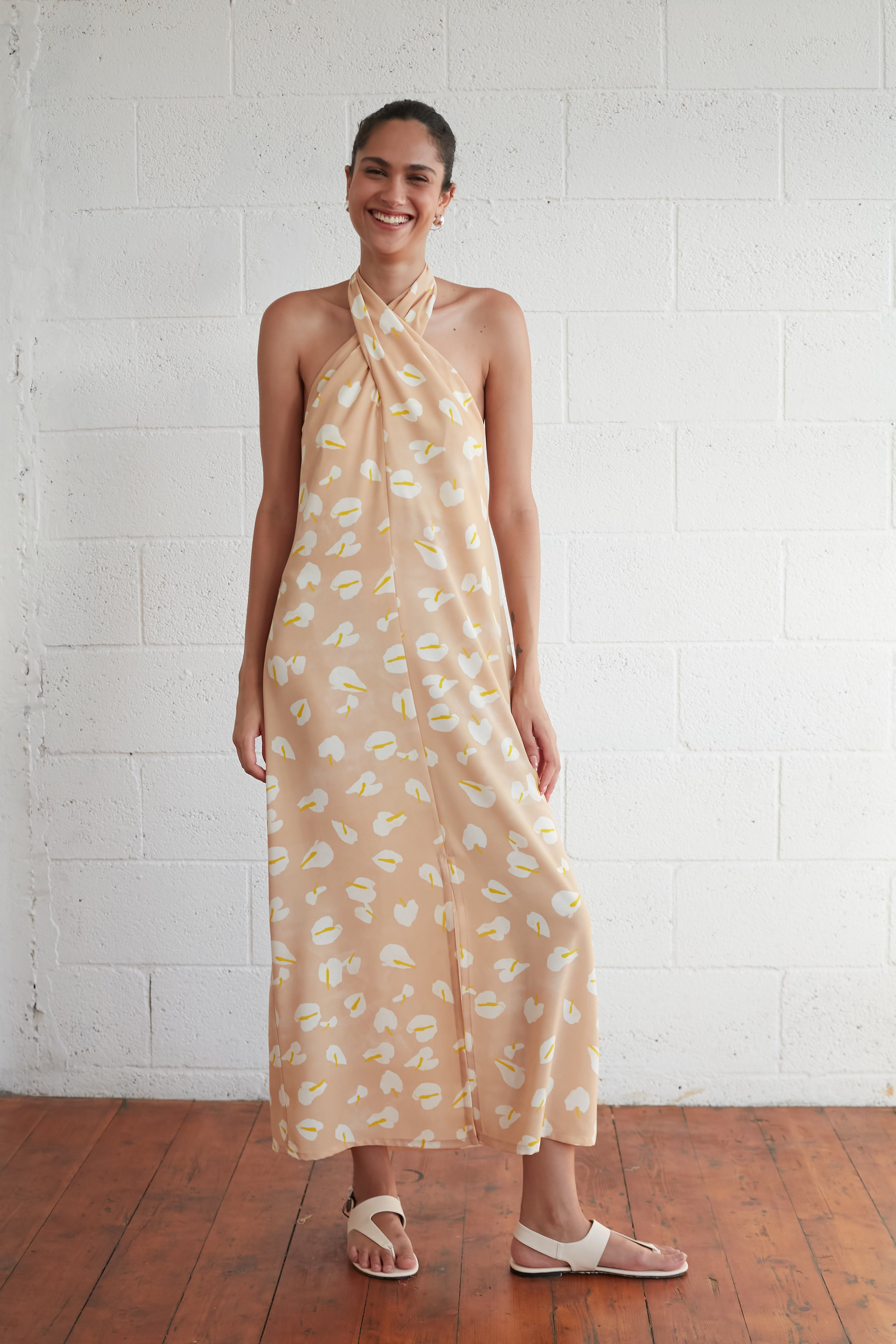 Lyra x dress printed Beige