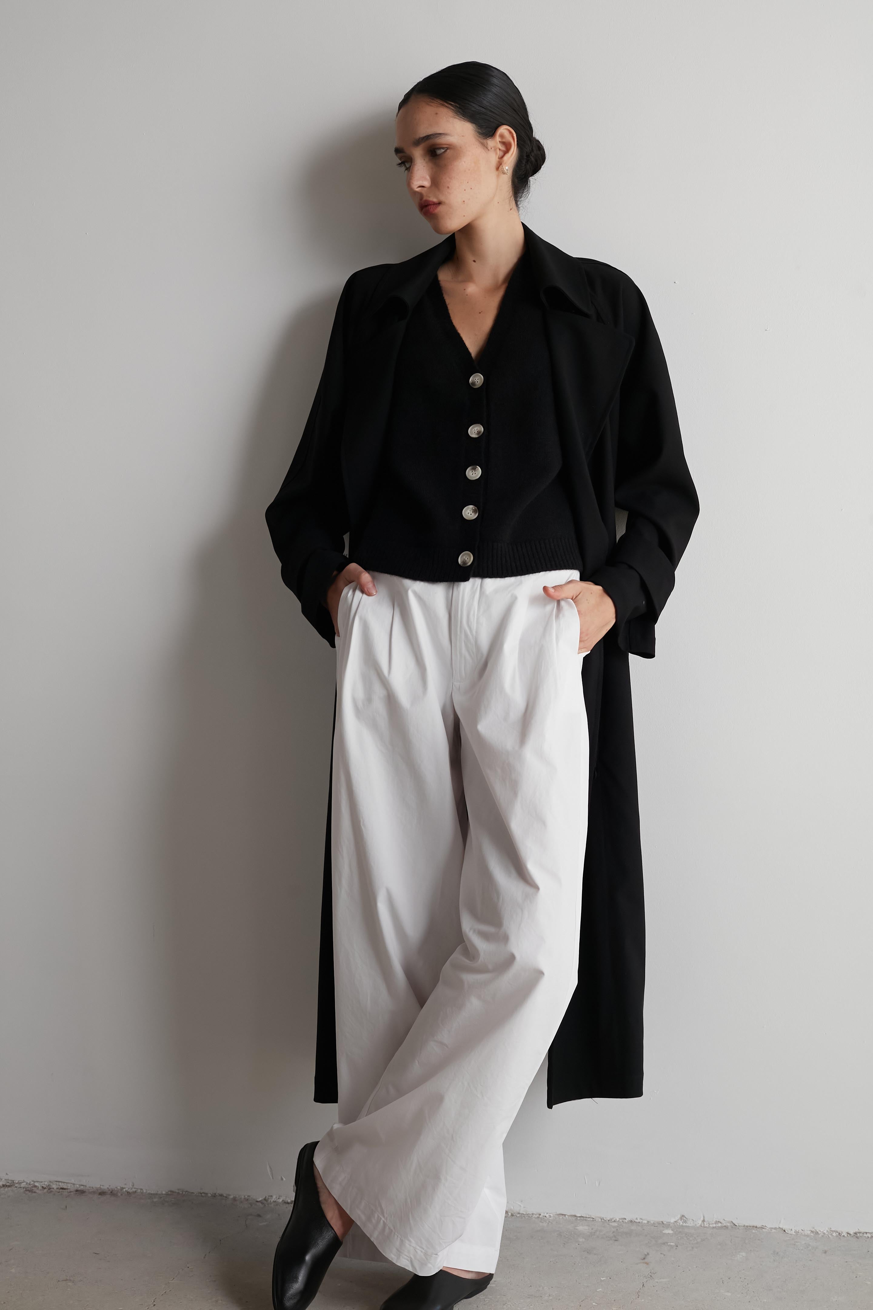 Wide bruno cotton pants white