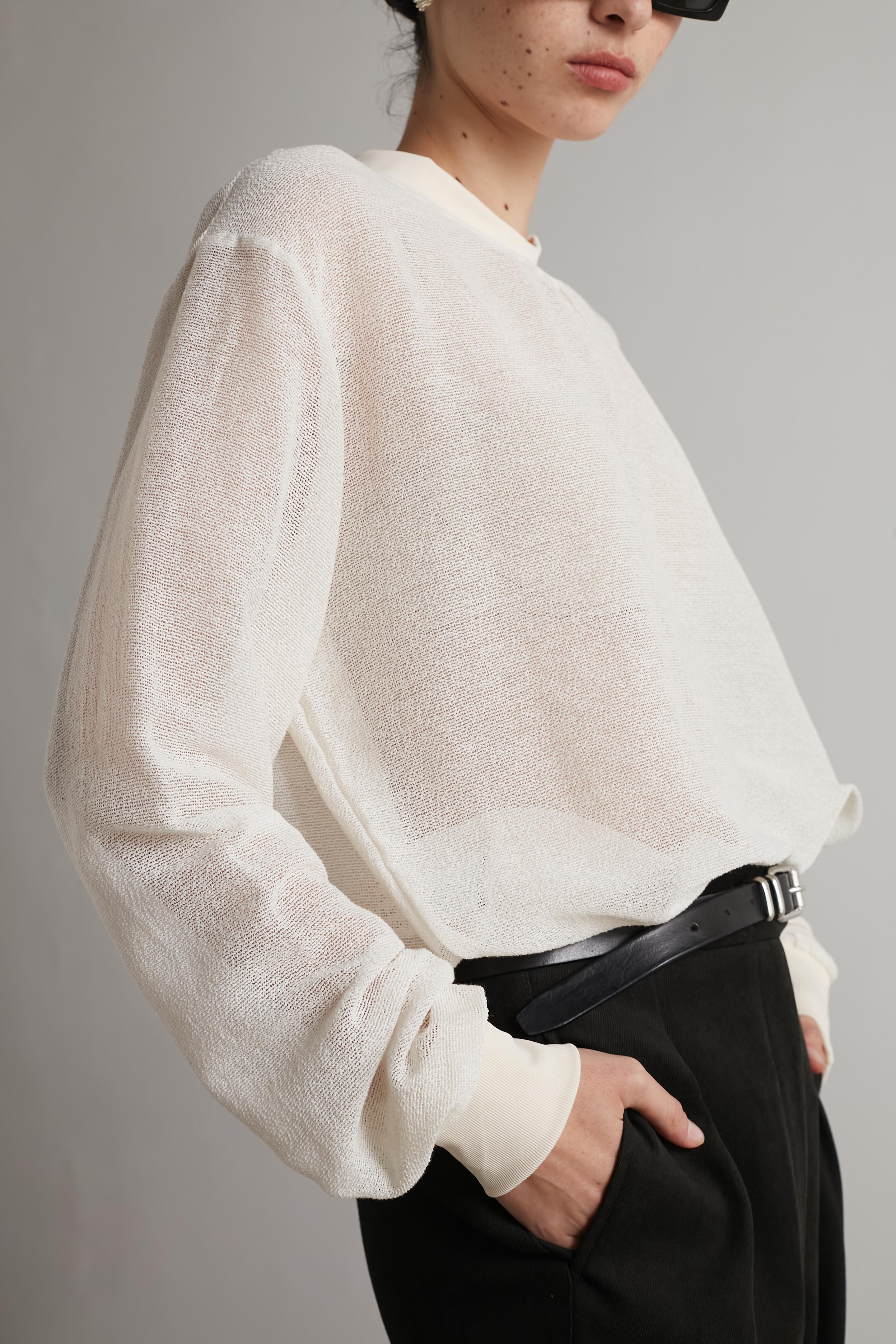 Oversize net sweatshirt vanilla