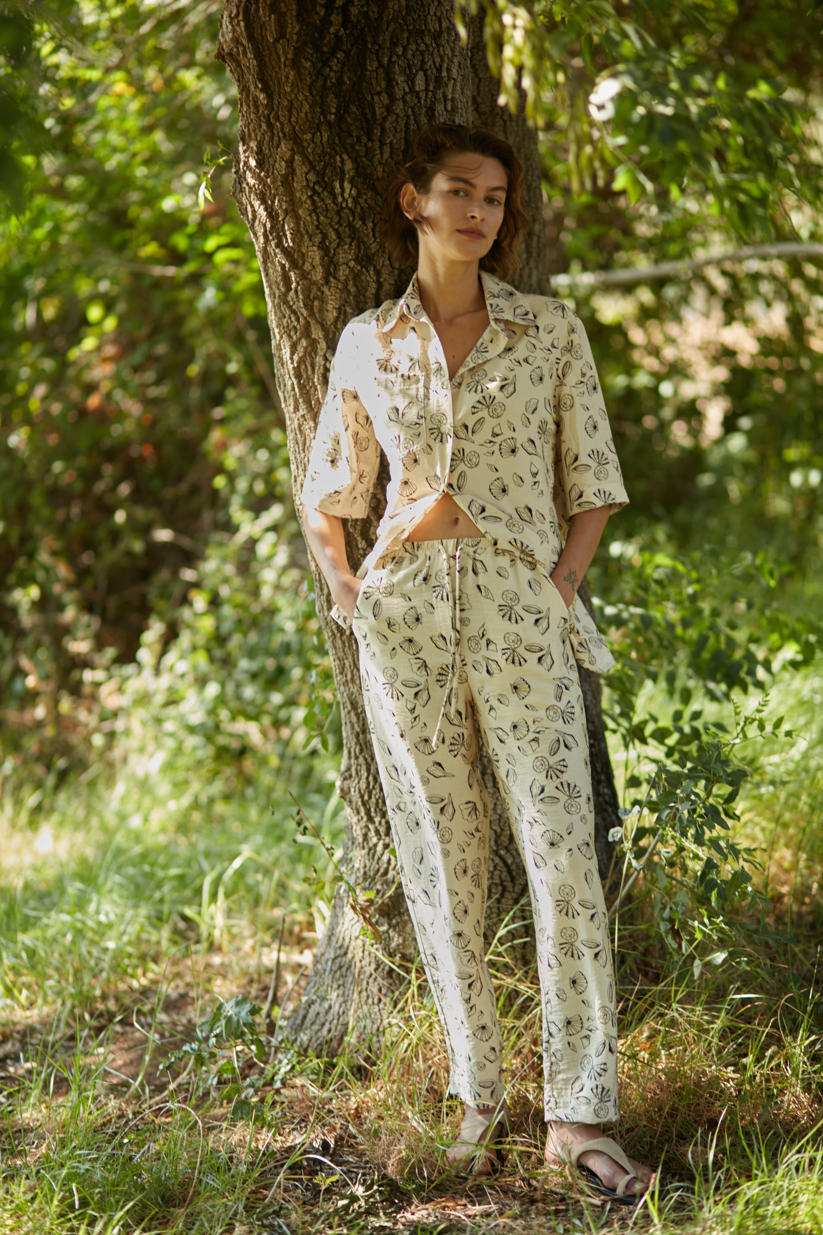 buttoned shells top cream