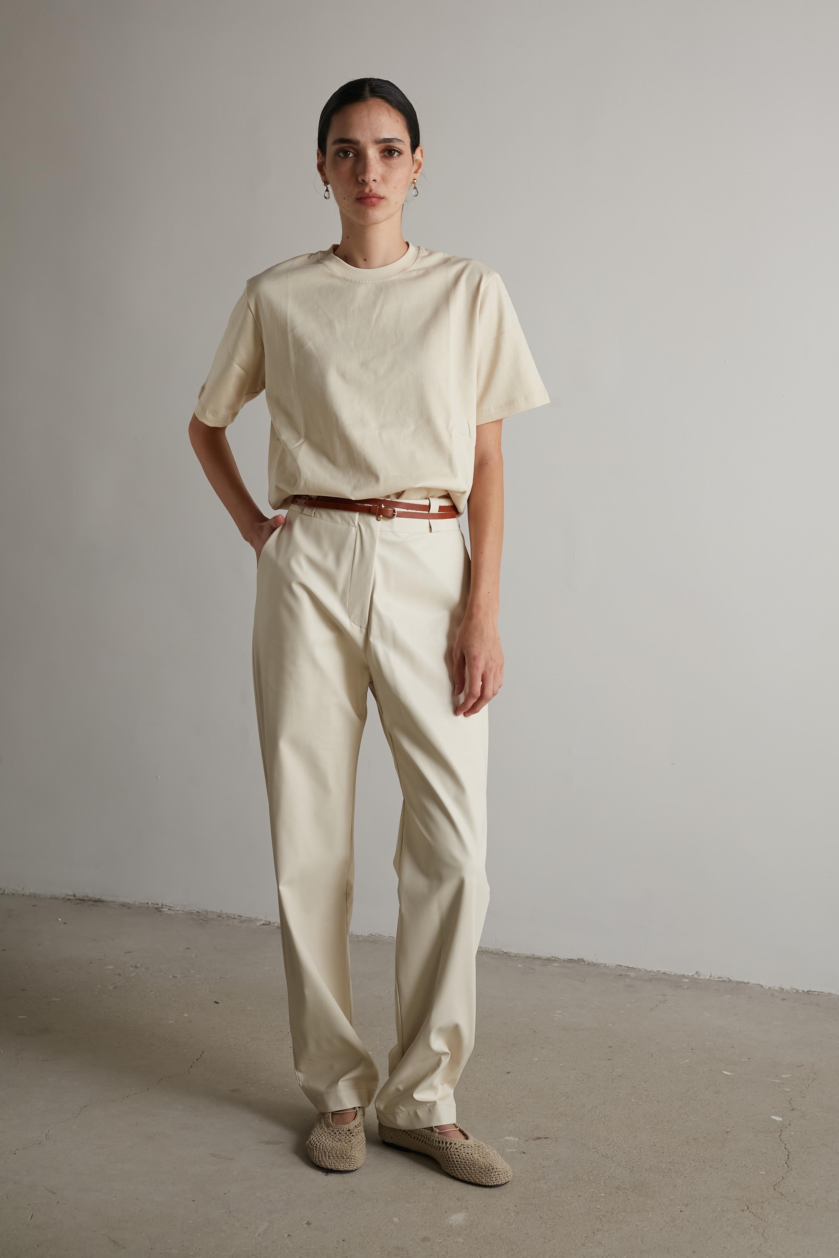 Vegan leather pants Vanilla