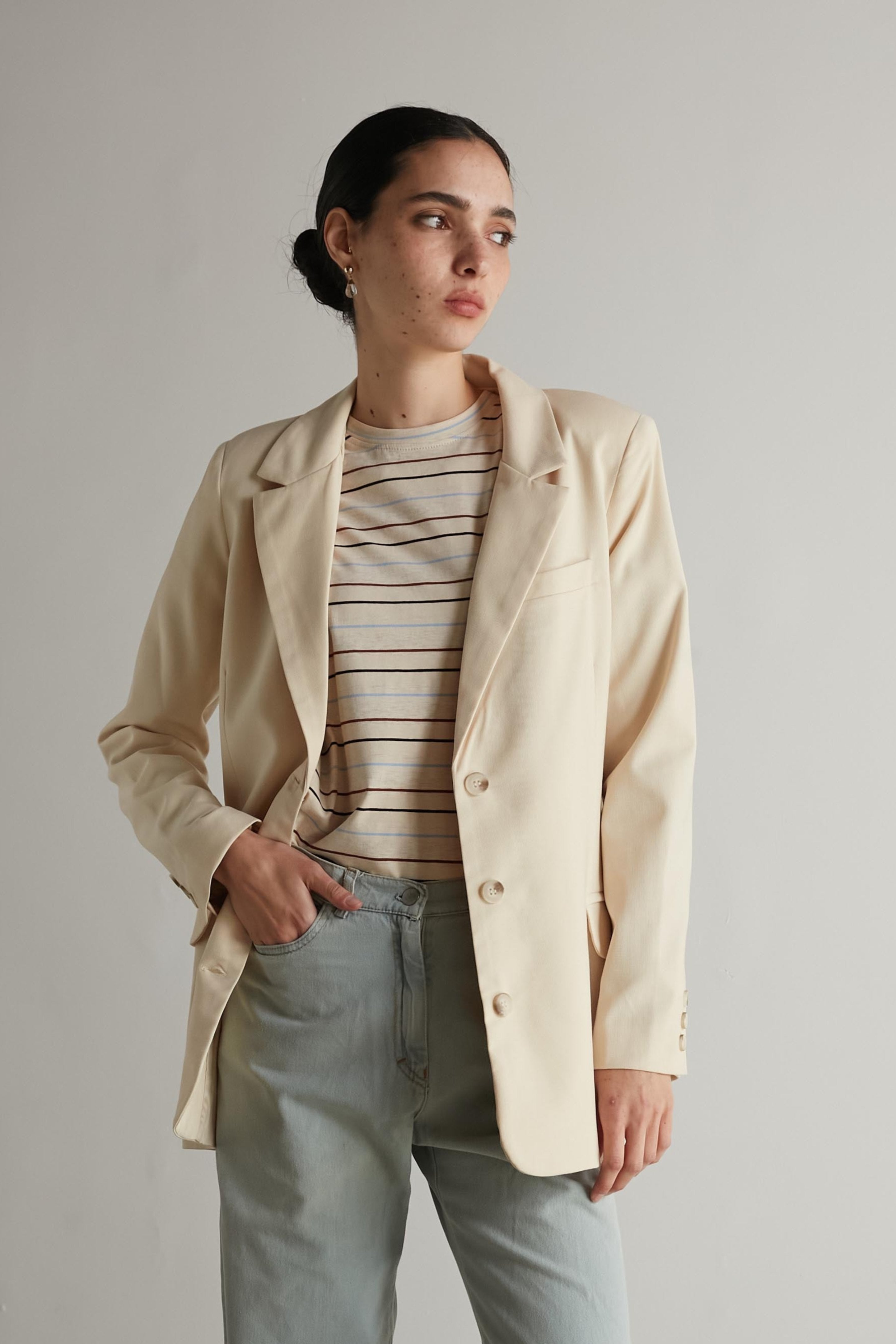 Bruno Fitted jacket Vanilla
