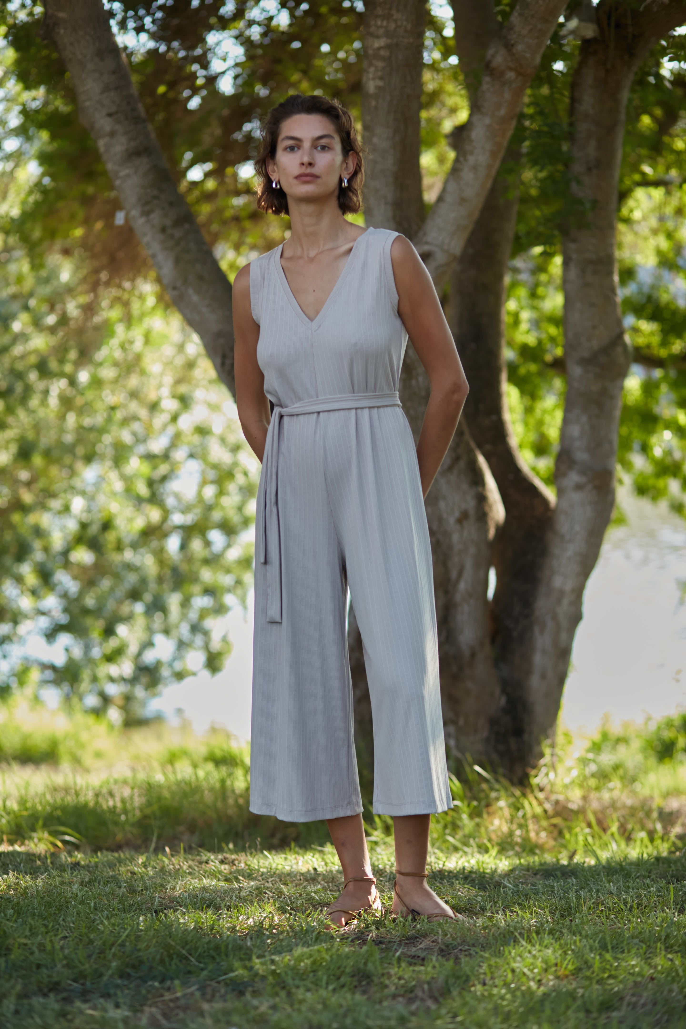 festival jumpsuit beige
