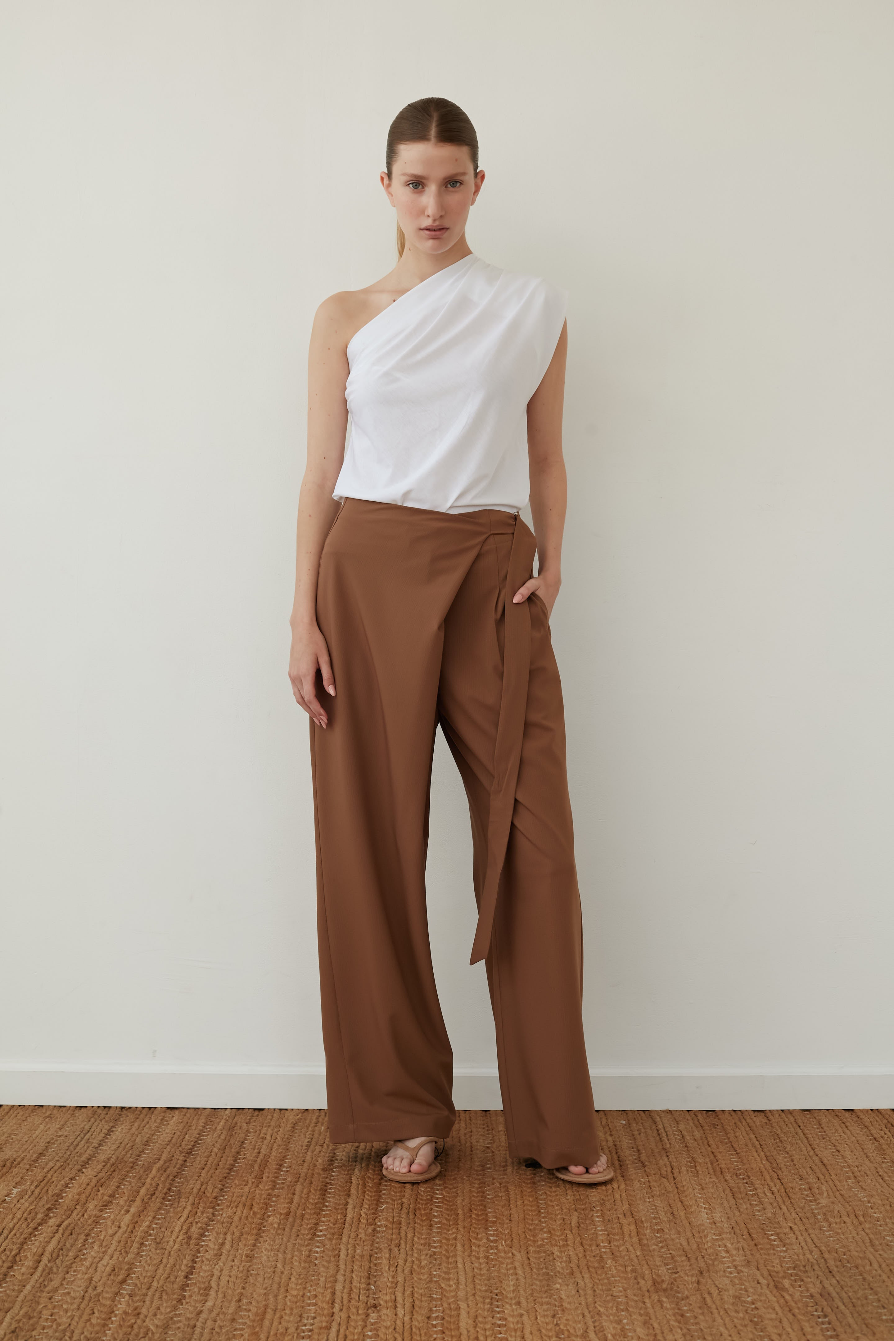 wrap pants coffee