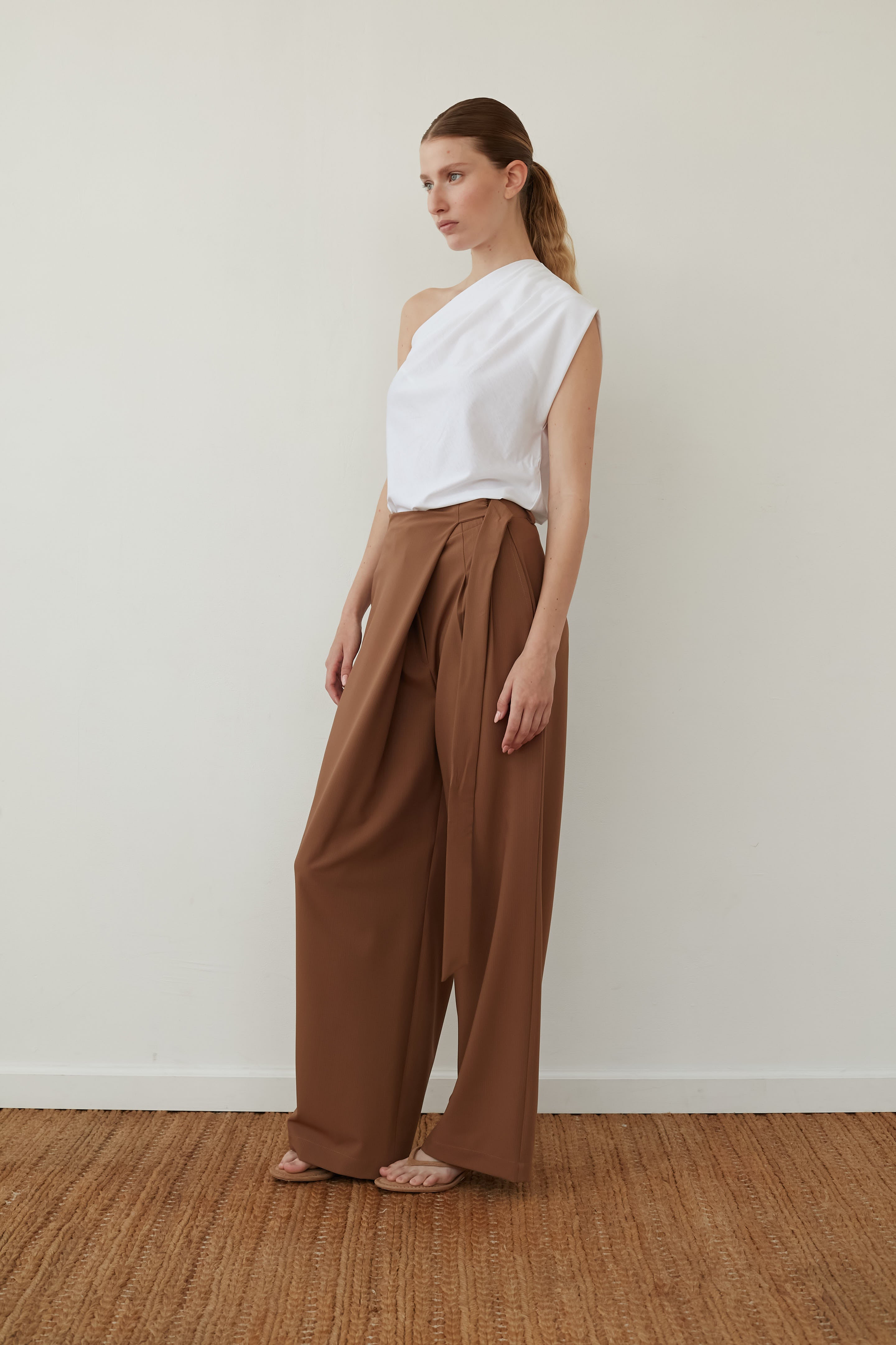 wrap pants coffee