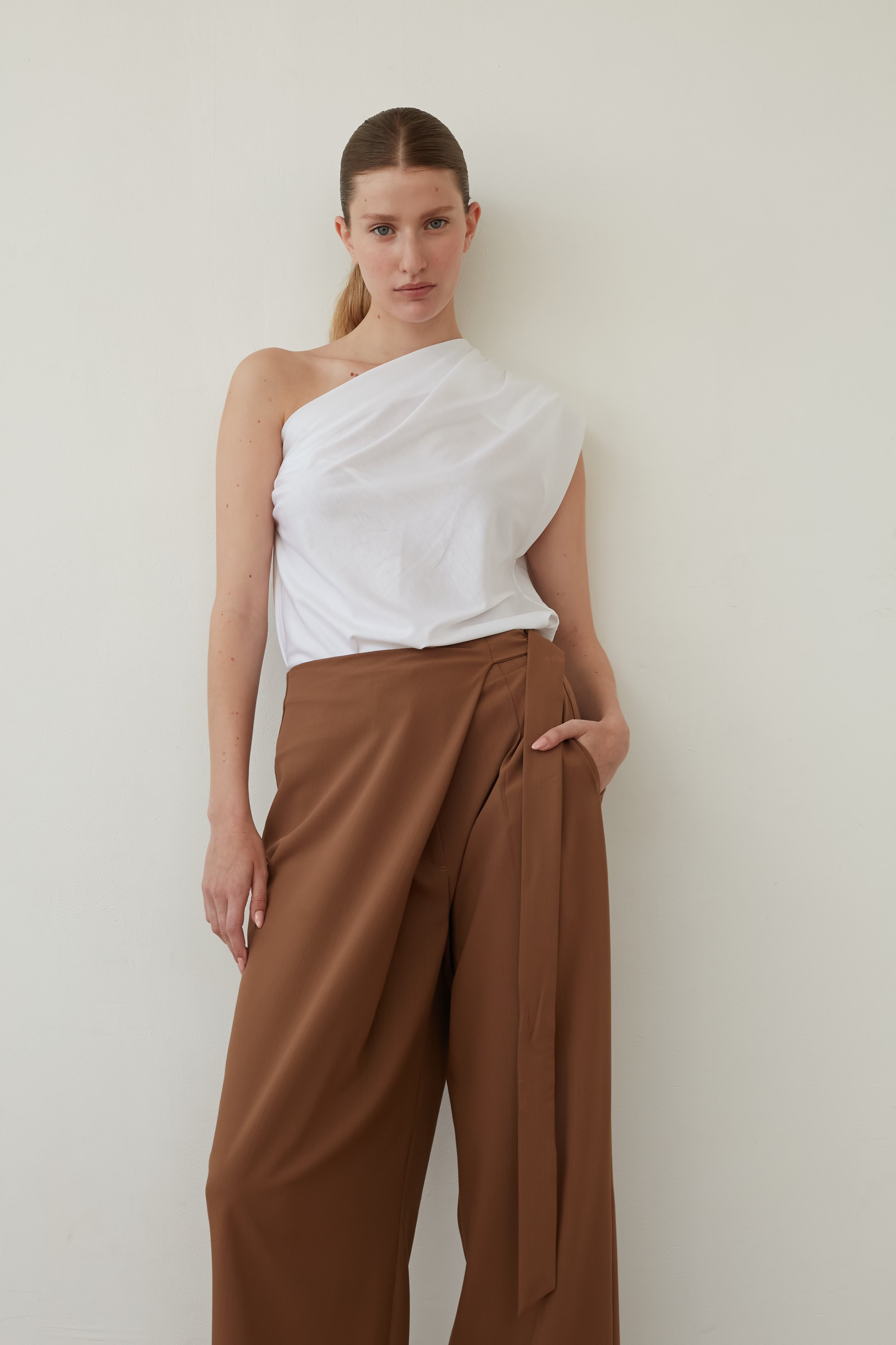 wrap pants coffee
