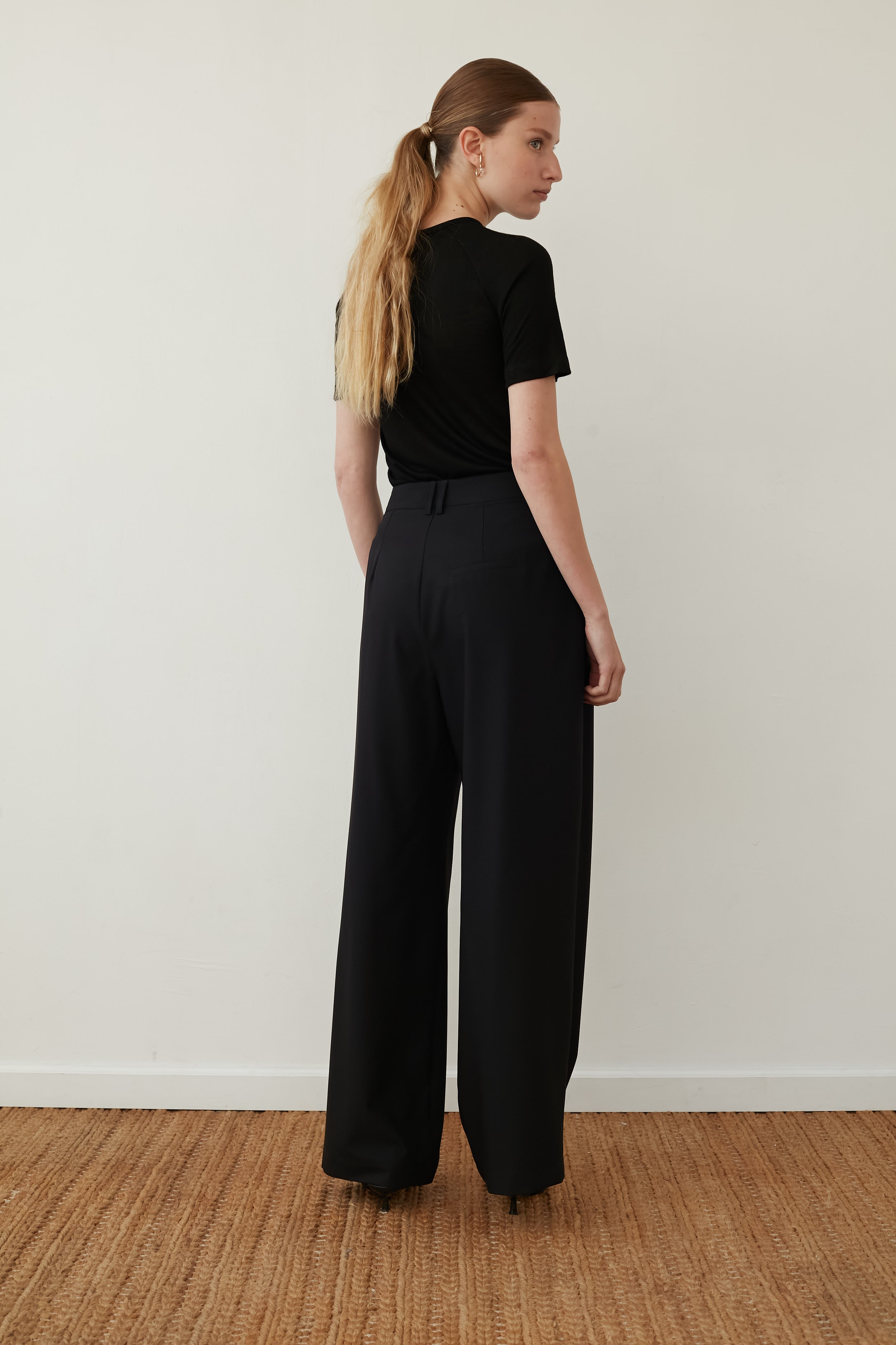 wrap pants black