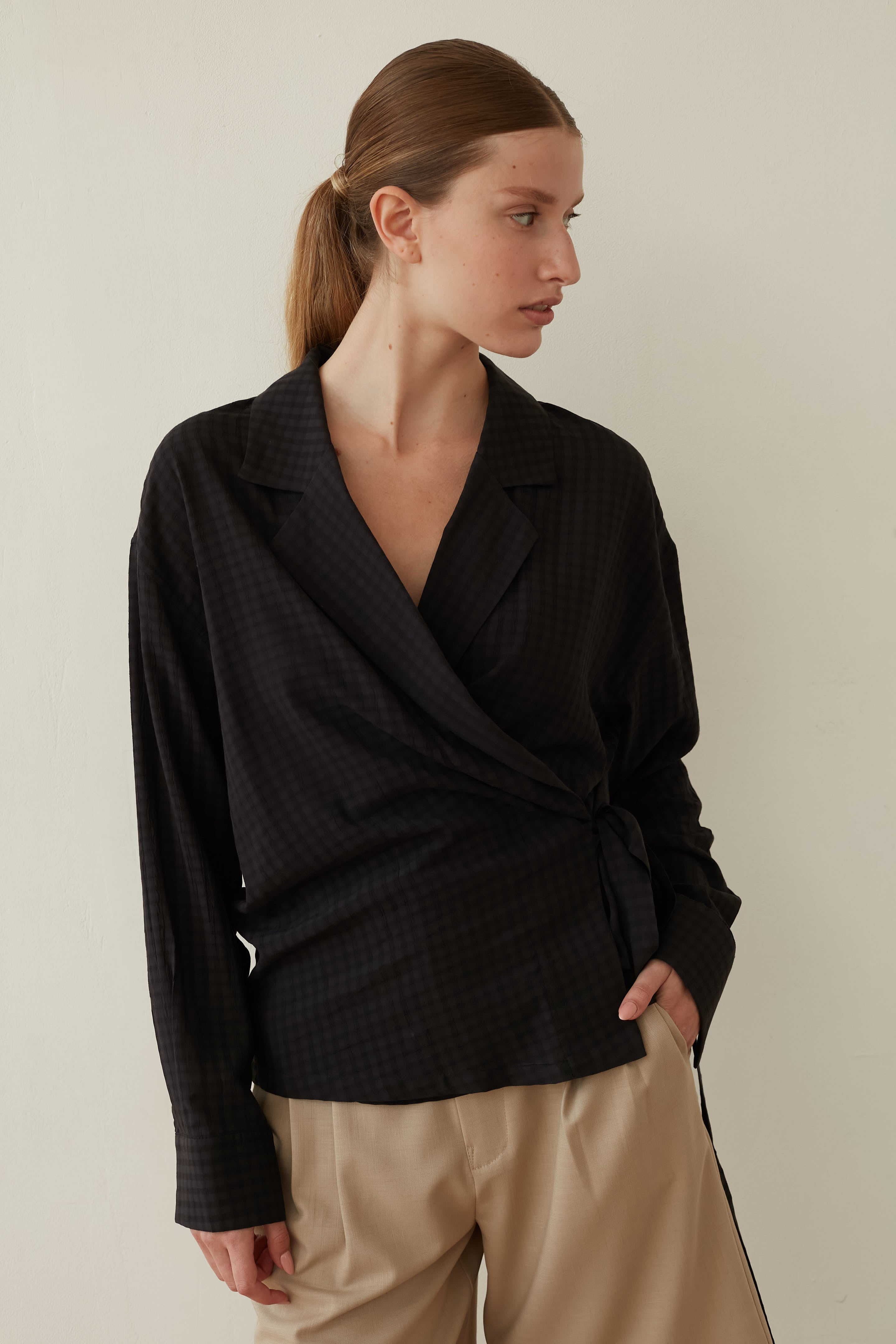 wrap top black